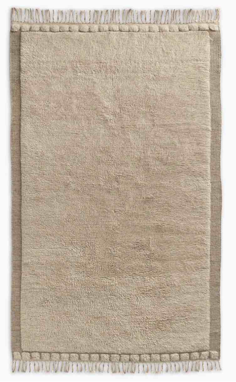saje wool shag rug, 3' x 5', neutral