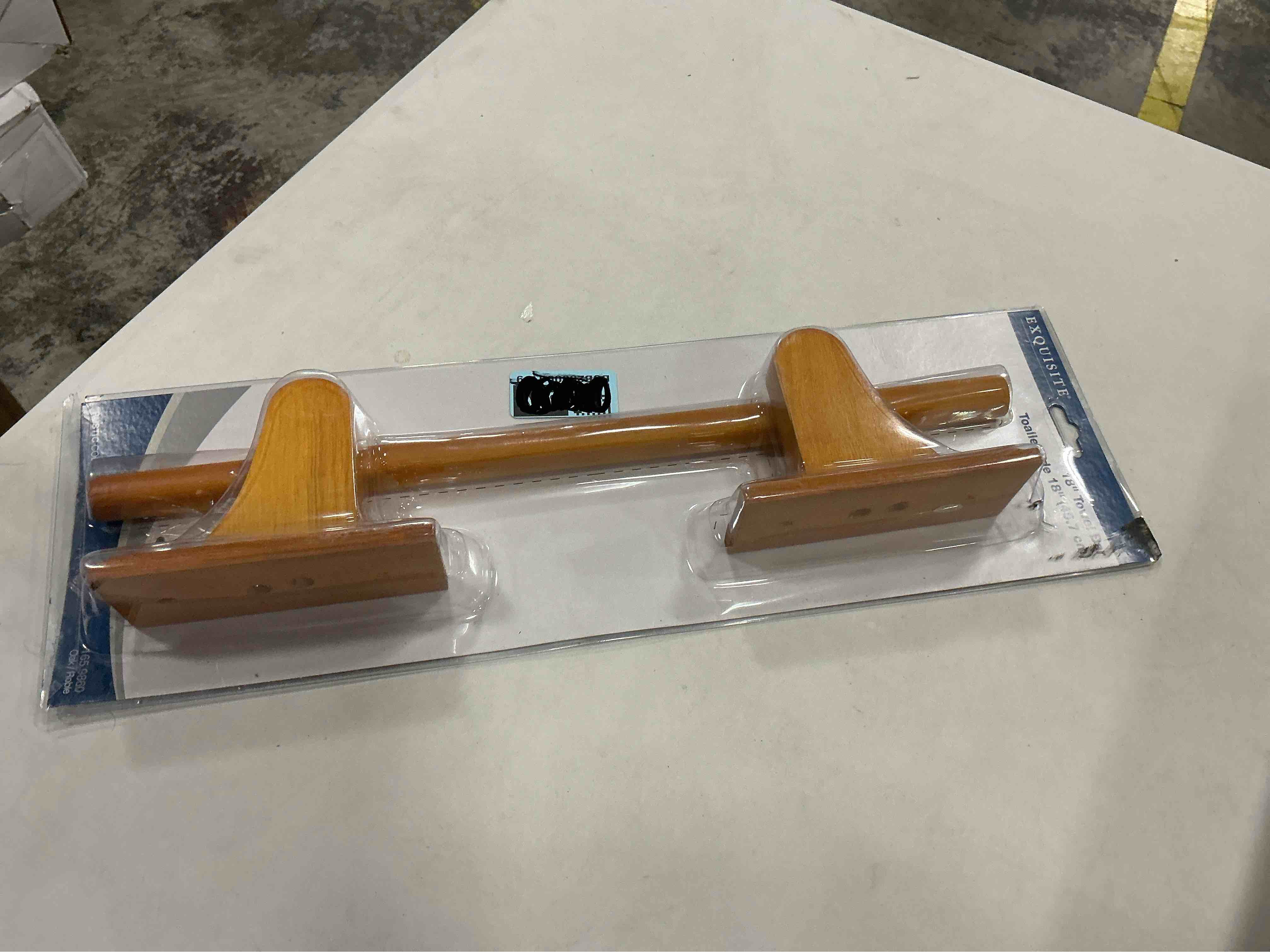 Condition photo showing New/Like New for 165 9860 18" rustic oak towel bar