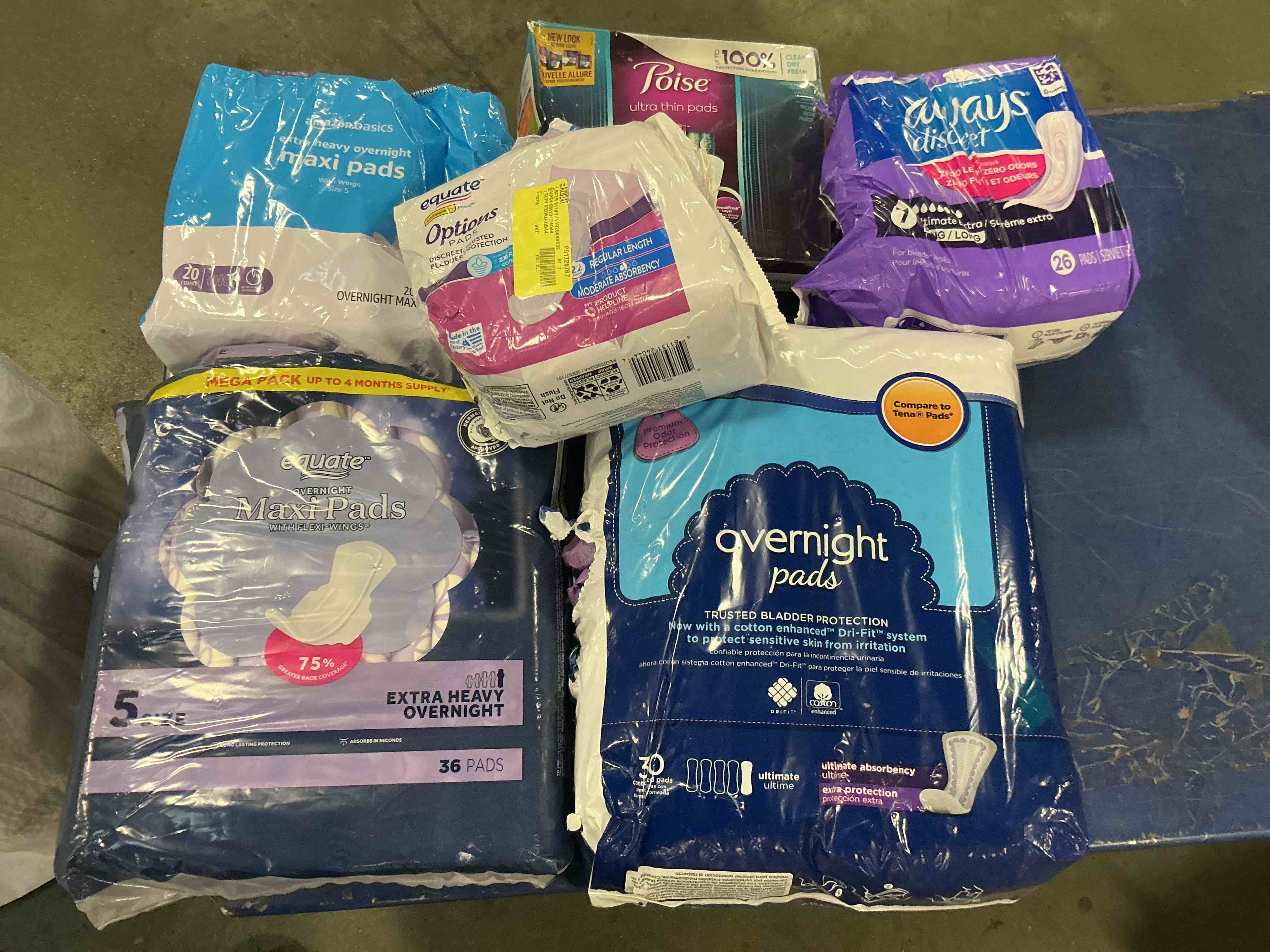 Condition photo showing As Is for Assorted of Feminine Products 