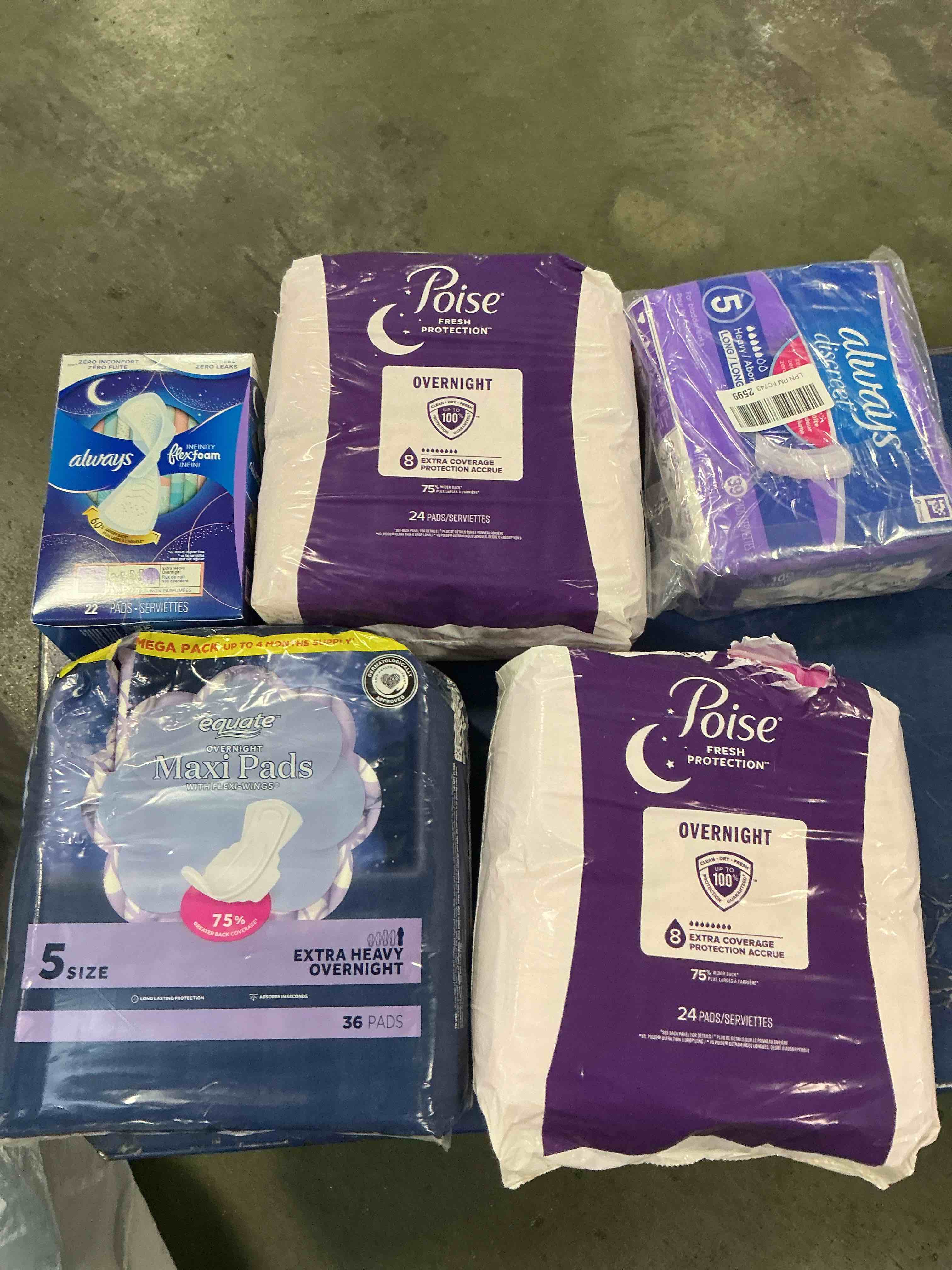 Condition photo showing Good Condition for Assorted of Feminine Products 