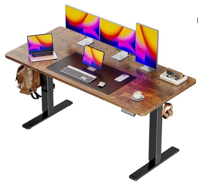 electric standing desk, 55 x 24 inch height adjustable computer desk (already assembled)