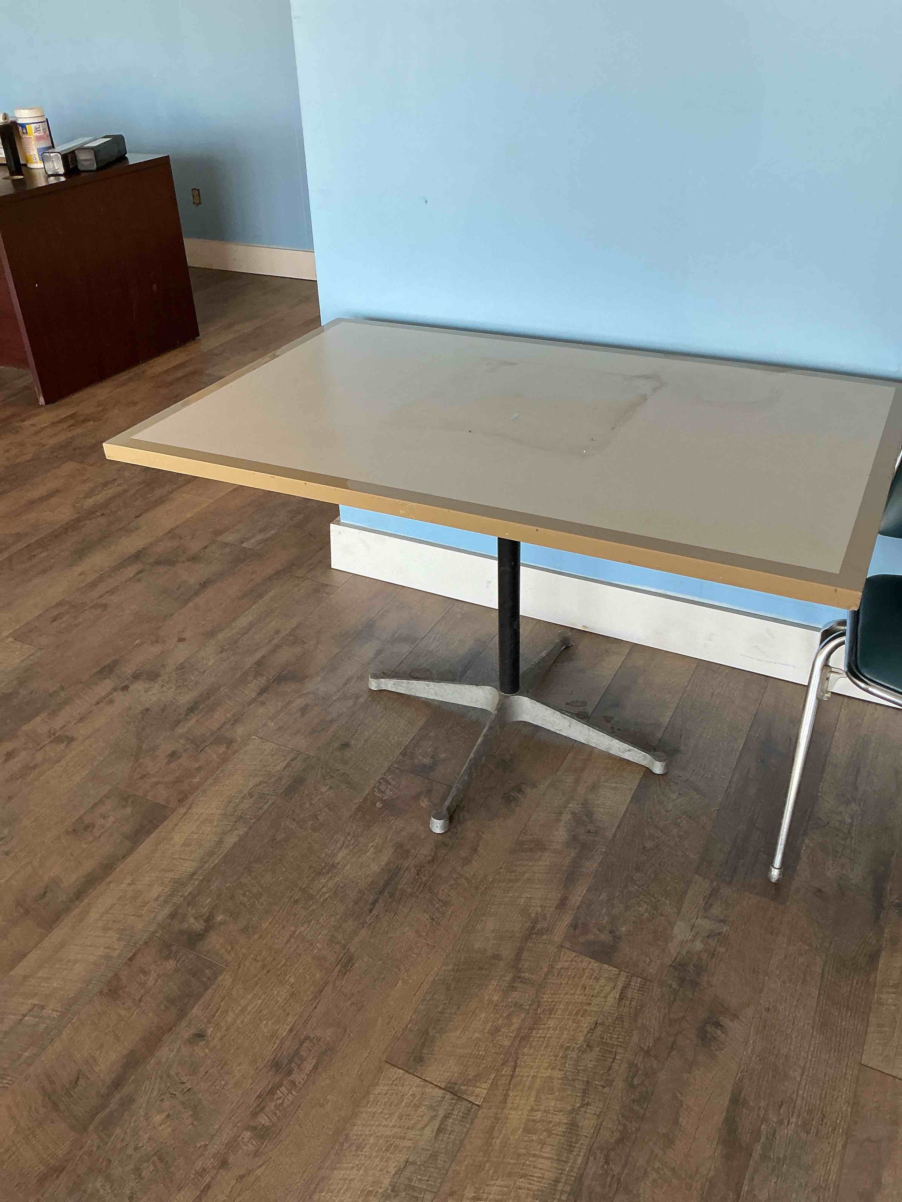 Condition photo showing As Is for Rectangular Pedestal Table (Similar to stock photo) 