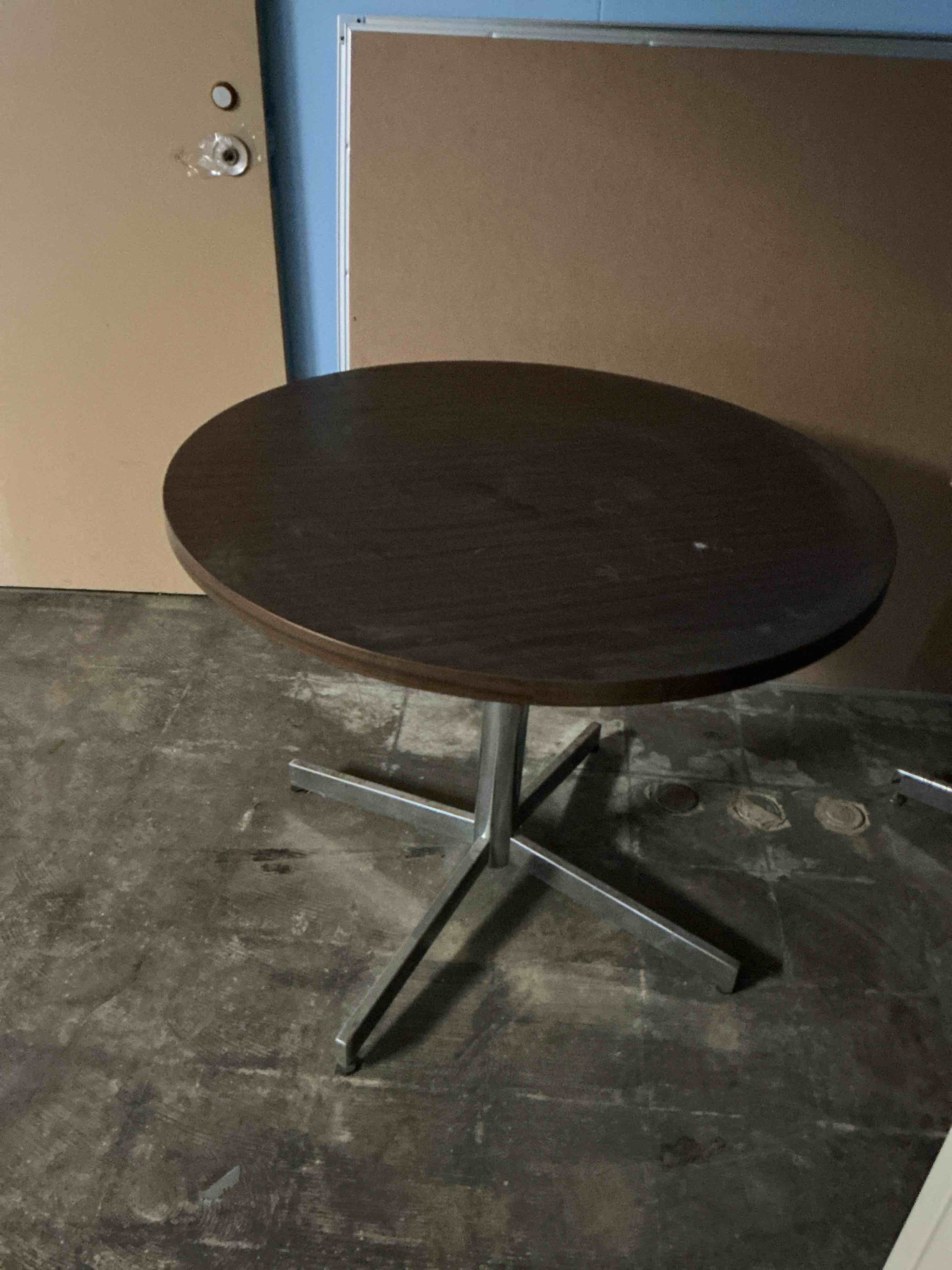 Condition photo showing As Is for Round Office Table Conference Table Small Dining Table Coffee Meeting Table for Office Boardroom Kitchen Living Room Waterproof Desktop Easy Assembly 31.5 in. 