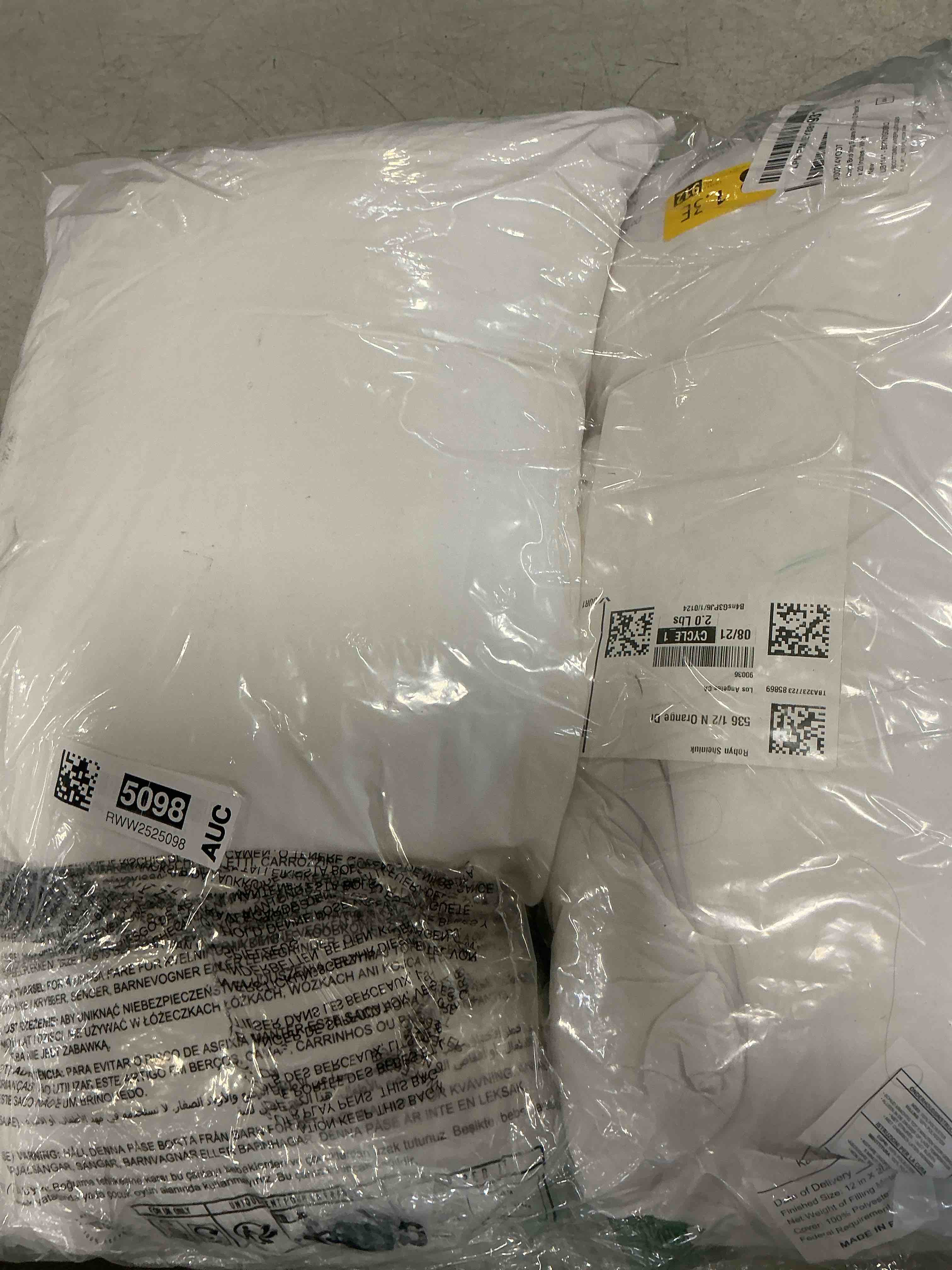 amazon basics down alternative pillow for back side sleepers, medium density, standard size, 26" x 20", 2-pack, white