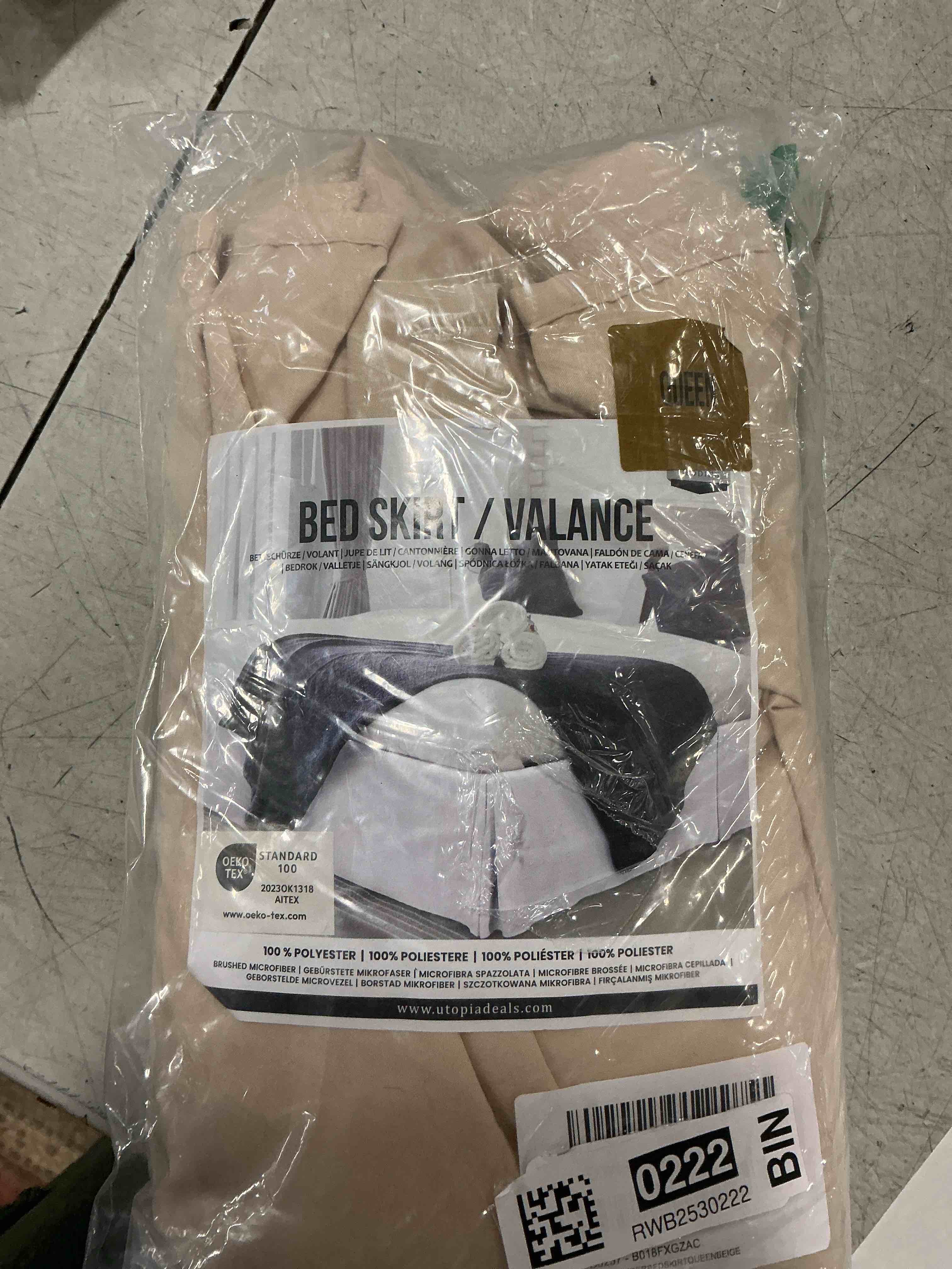 Condition photo showing Good Condition for Utopia Bedding Queen Bed Skirt - Soft Quadruple Pleated Ruffle - Easy Fit with 16 Inch Tailored Drop - Hotel Quality, Shrinkage and Fade Resistant (Queen, Beige)