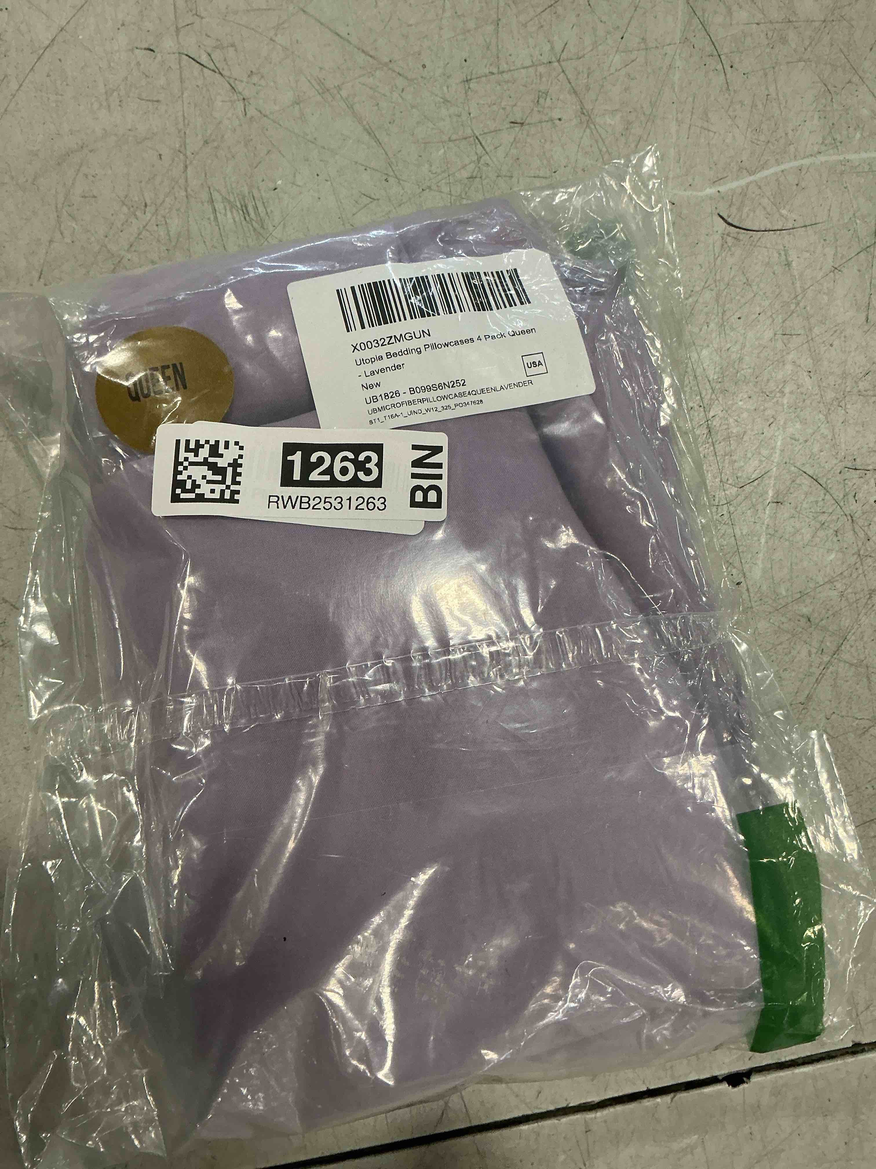 Condition photo showing As Is for Utopia Bedding Queen Pillowcases - 4 Pack - Envelope Closure - Soft Brushed Microfiber Fabric - Shrinkage and Fade Resistant Pillow Covers Standard Size 20 X 30 Inches (Queen, Lavender)