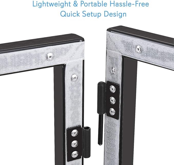 Pyle DJ Booth Foldable Cover Screen - Portable Event Facade Front Board Video Light Projector Display Scrim Panel with Folding Steel Frame Panel Stand, Stretchable Lycra Spandex - PDJFAC10 (White) Click to see full view Pyle DJ Booth Foldable Cover Screen - Portable Event Facade Front Board 