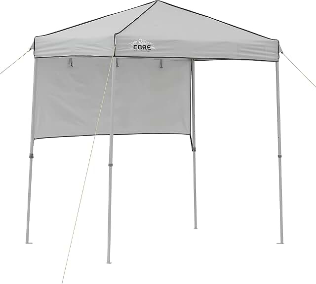 Core Instant Straight Leg Canopy Tent with Adjustable Sun Wall, 6 ft x 4 ft , Gray