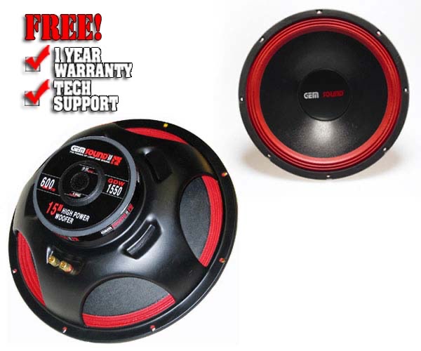 GEN SOUND 15 Inch Peak 300 Watt High Power Woofer- New