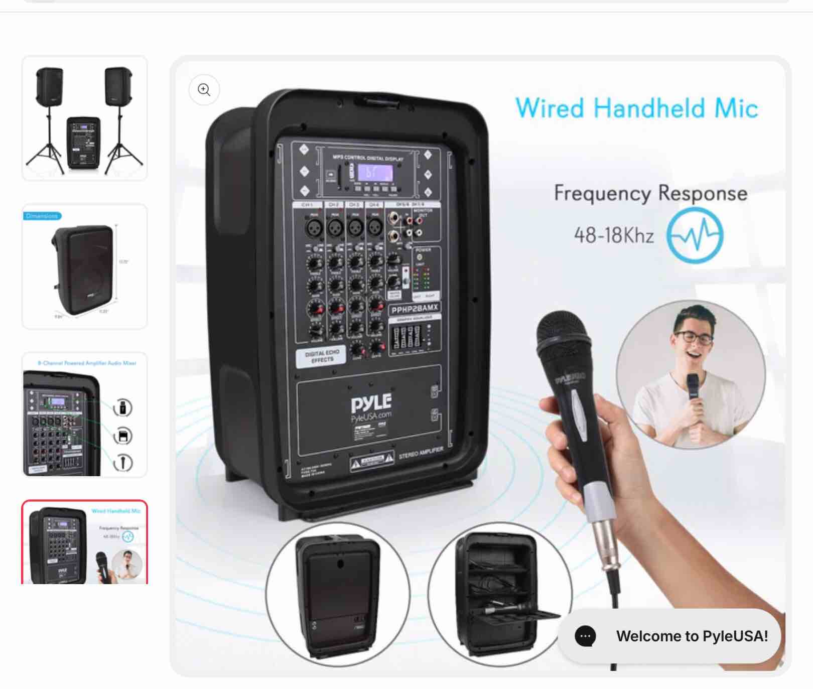 The Pyle Stage & Studio DJ Speaker & Mixer Bundle Kit - (2) 8’’ Bluetooth PA Loud-Speakers, 8-Ch. Audio