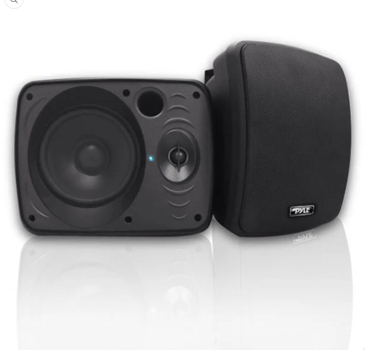 Pyle 5.25 Inch 2 Way Outdoor Waterproof Mountable Wireless Bluetooth Dual Speakers with Heavy Duty Grill Cabinet Enclosure, Black (2 Pack)