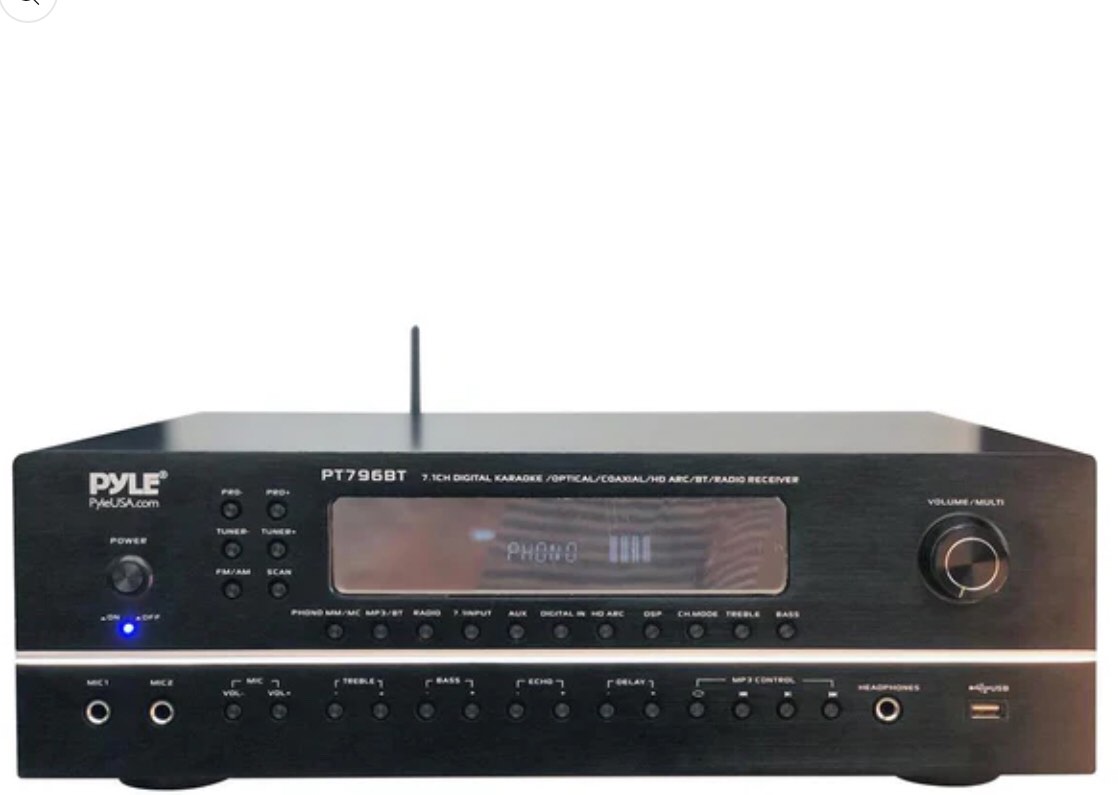 2000W 7.1-Ch Bluetooth Stereo Amplifier, 4K UHD, Surround Sound