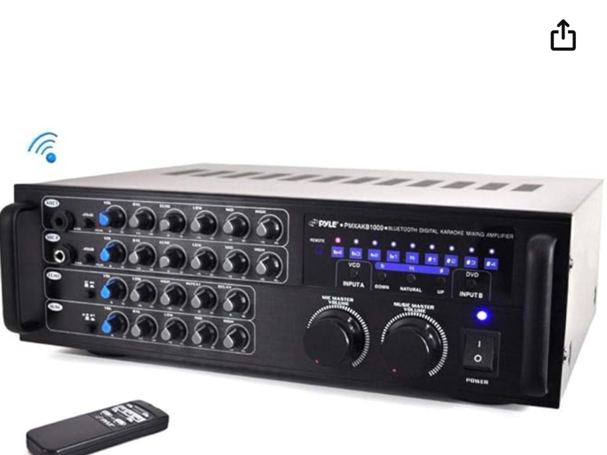  No featured offers available Learn more  Currently unavailable.  We don't know when or if this item will be back in stock. Delivering to Batavia 45103 - Update location Add to List   Sponsored                    VIDEO  Pyle Pro 1000-Watt Portable Wireless Bluetooth - Stereo Mixer Karaoke Amplifier System with Dual Mic / RCA Audio / Video Inputs, Speaker Output for Instant Home Karaoke, DJ Party - Pyle PMXAKB1000 Click to see full view Pyle Pro 1000-Watt Portable Wireless Bluetooth - Stereo Mixer Karaoke Amplifier System with Dual Mic / RCA Audio / Video Inputs, Speaker Output for Instant Home Karaoke, DJ Party - Pyle PMXAKB1000