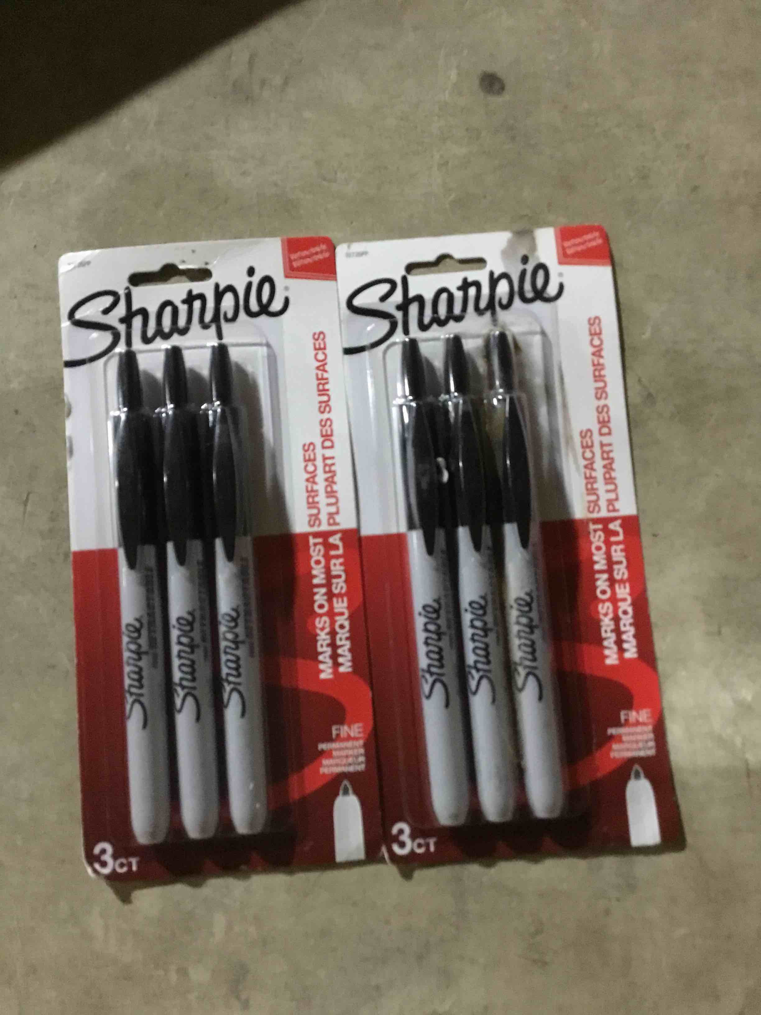 2 pack Sharpie Retractable Permanent Markers, Fine Point, Assorted Colors, 3 Count