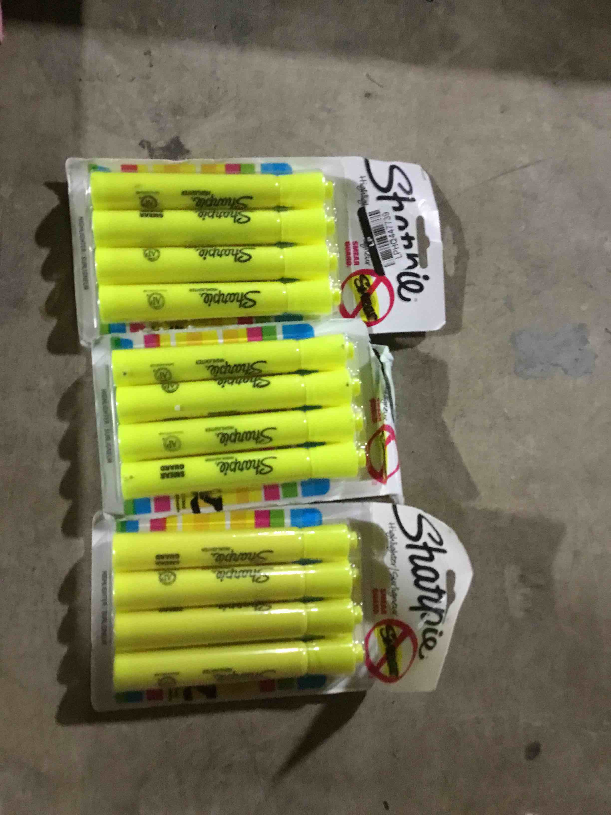 3 pack,Sharpie Accent Tank Highlighters, Chisel Tip, Fluorescent Yellow, 4-Count (Pack of 2)