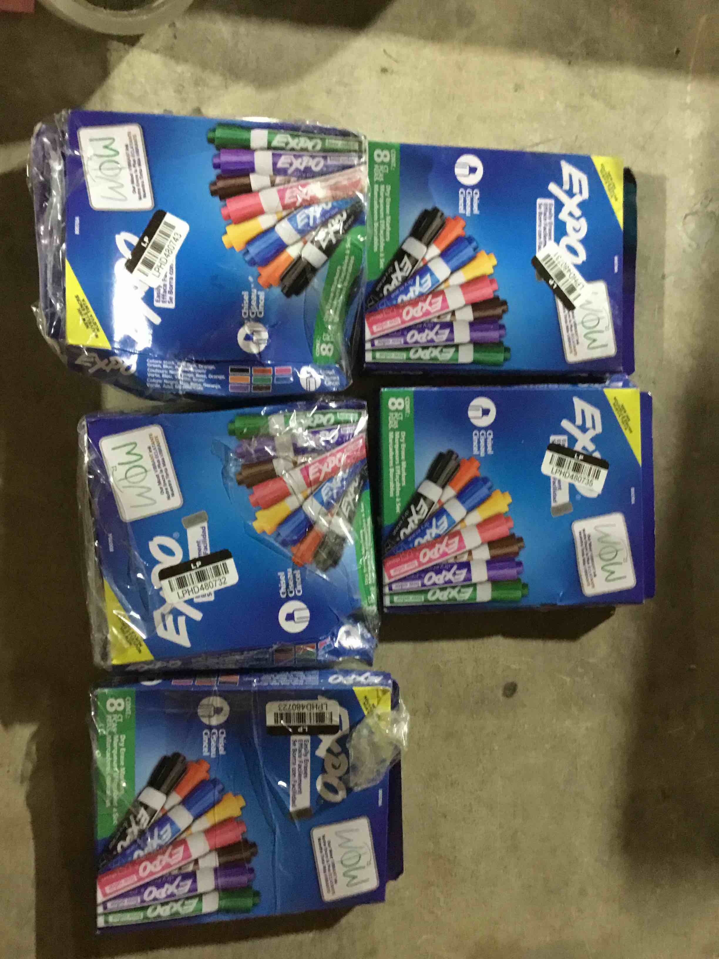 5 pack,EXPO Dry Erase Markers, Low Odor Ink, Assorted Colors, Chisel Tip, 8 Count - Whiteboard, Calendar, Organization, Essential Supplies for Office, School, Classroom, Teachers