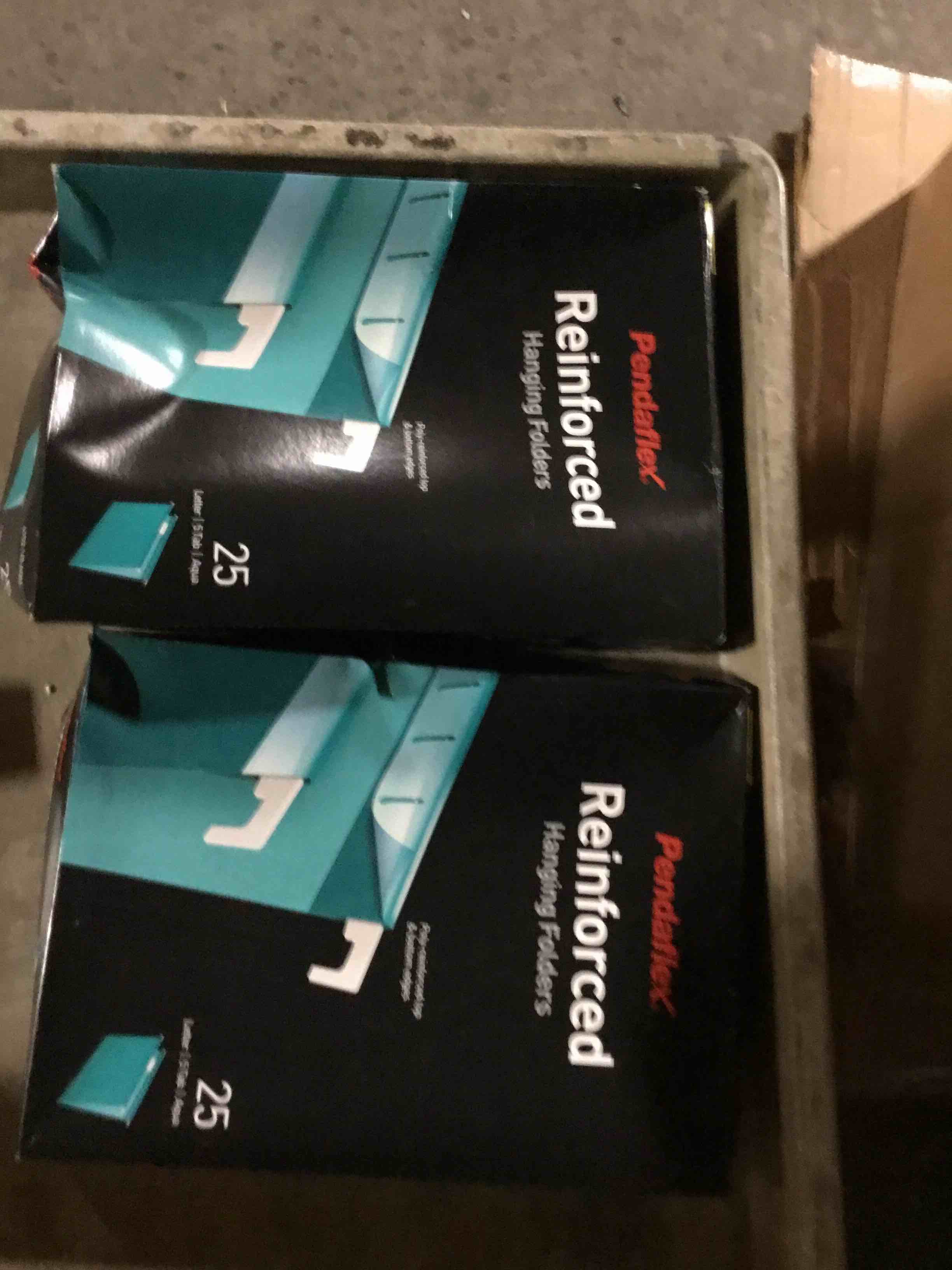 2 pack Pendaflex Reinforced Hanging File Folders, Letter Size, Aqua, 1/5 Cut, 25/BX (4152 1/5 AQU)