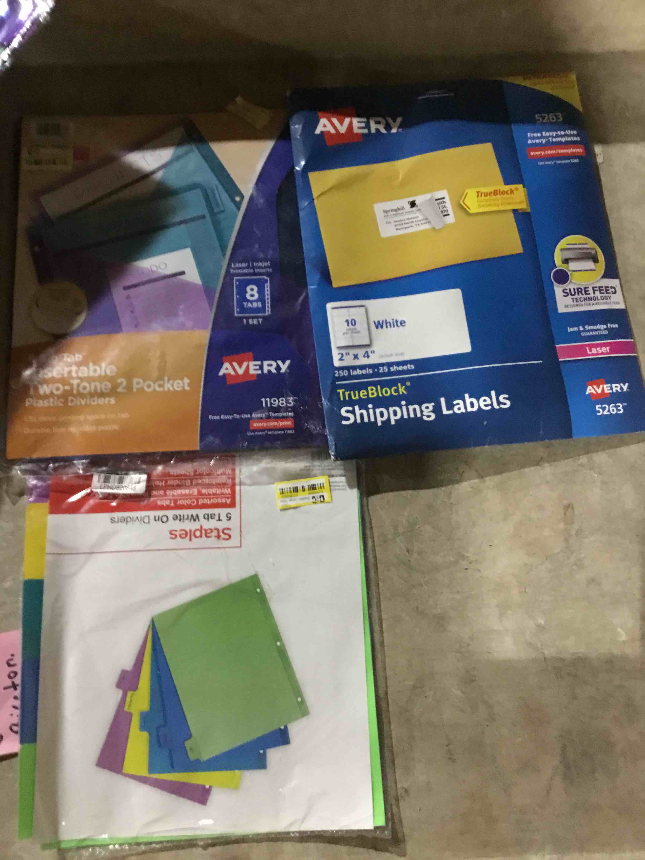 Avery Shipping Labels 2 x 4 White 250 Labels (5263)