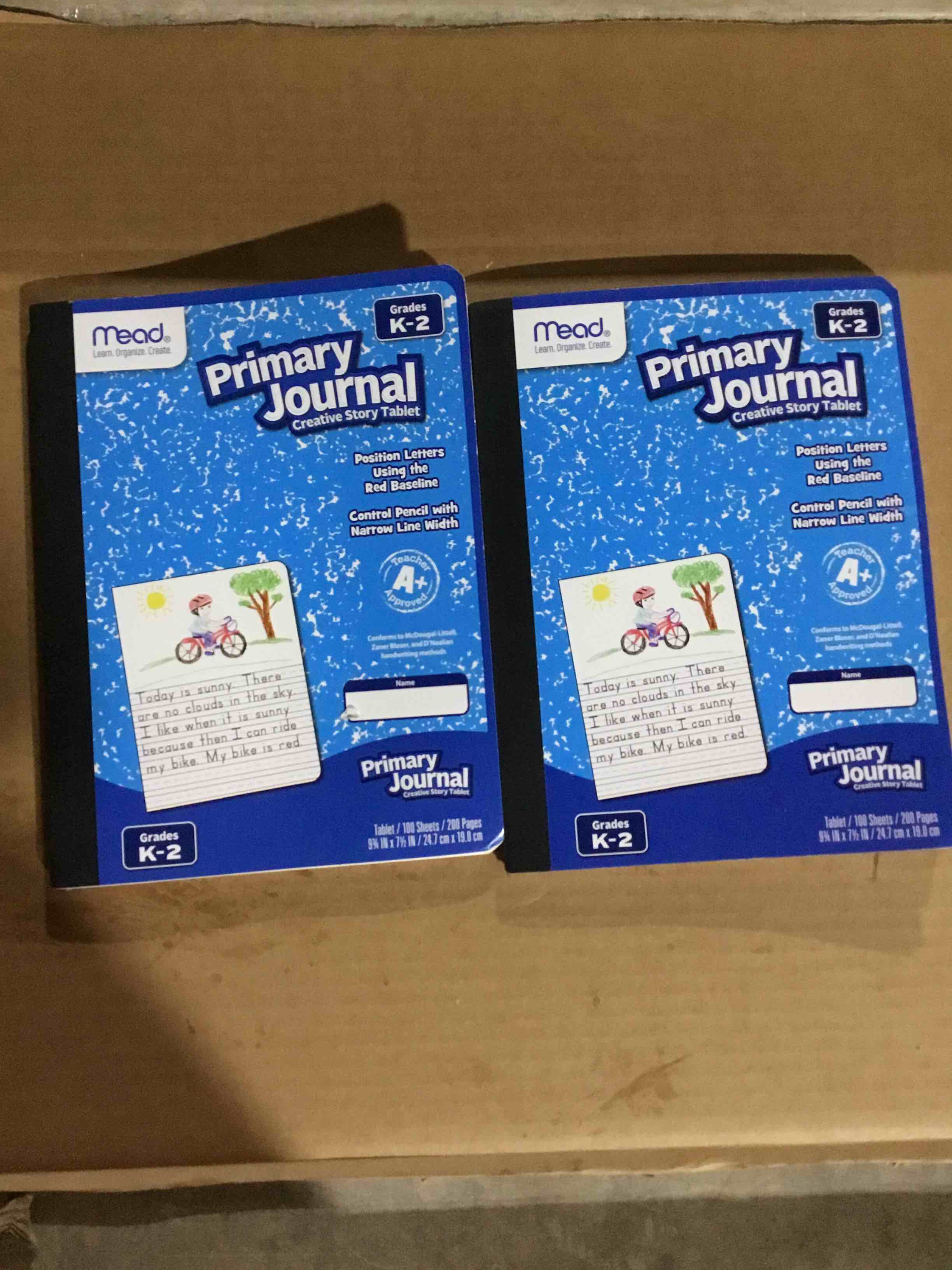 Mead Primary Journal Creative Story Tablet, Grades K-2, 7-1/2" x 9-3/4", 100 Sheets per Journal, Blue (09554)