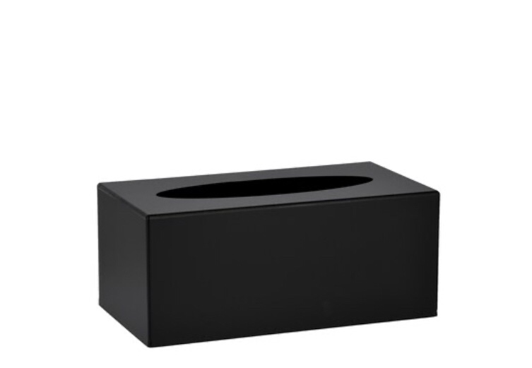 Alpine Industries Acrylic Facial Tissue Box Cover  Rectangular  Black