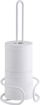 SunnyPoint Heavy Gauge Toilet Paper Holder Stand – Freestanding Tissue Roll Storage for 3 Rolls – Durable Steel with Rust-Resistant White Finish – Easy Assembly with Tools Included