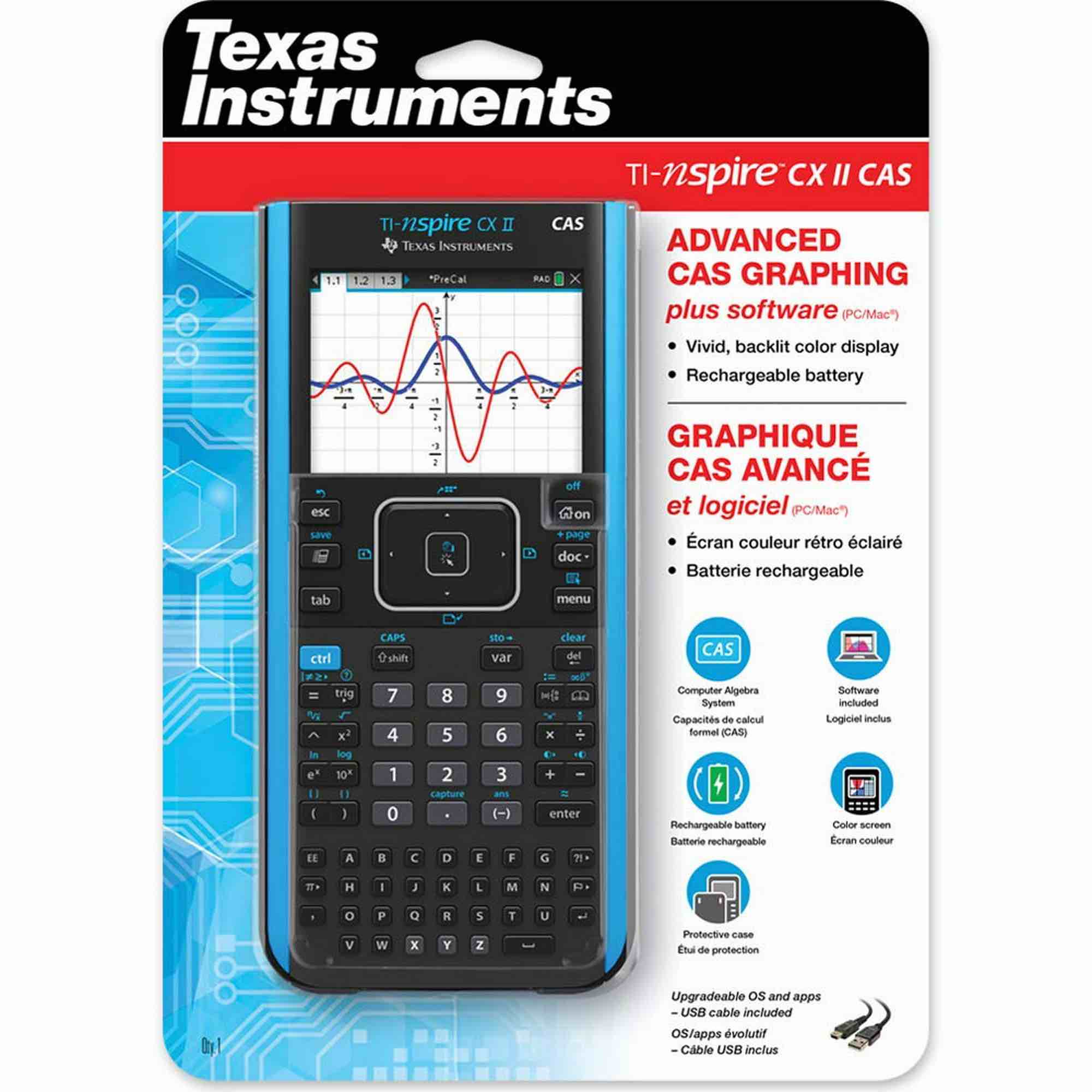 Texas Instruments TI-Nspire CX II CAS Color Graphing Calculator with Student Software (PC/Mac) 320 x 240 pixels (3.2" diagonal)