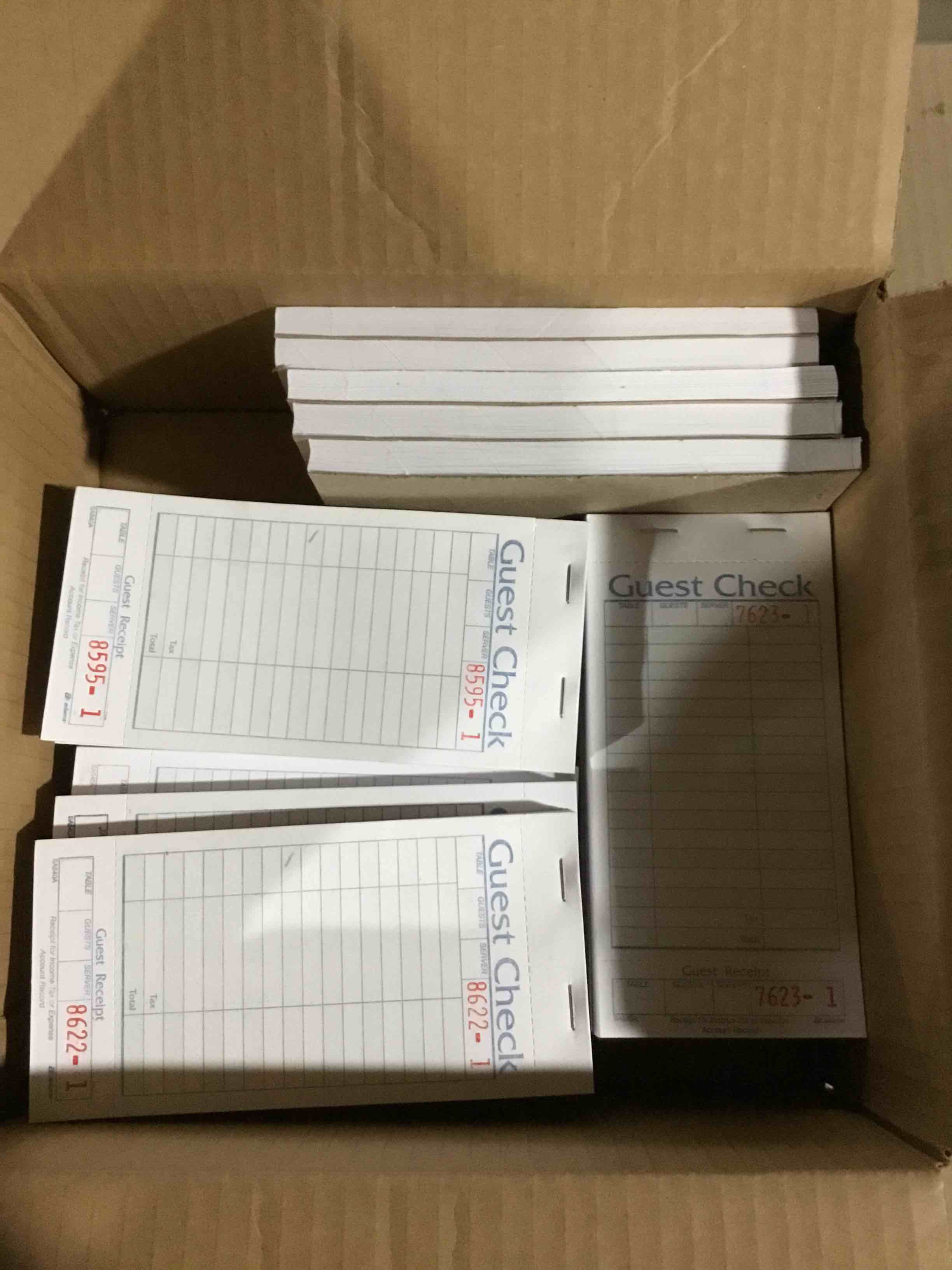 Adams® Guest Check Books, 1-Part, 3 3/8" x 5", 12 Pads Of 100 Sheets Each (1,200 Guest Checks Total