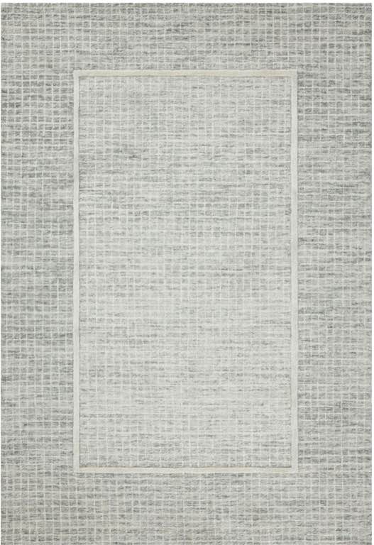 Loloi Chris Loves Julia Briggs Collection, Mist & Ivory, 8'-6" x 11'-6" Area Rug – Minimal Gritted Design Area Rugs for Living Room Bedroom Entryway & Hallway No Shed High Traffic Home Decor Rug