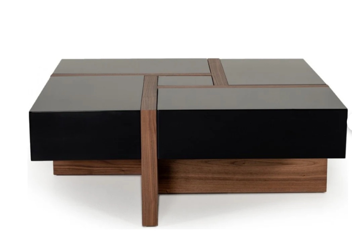 Makai Modern Black & Walnut Coffee Table
