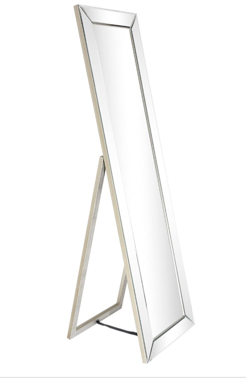 Empire Art Direct MOM-C10690-6418 Solid wood frame Full Length Mirrors covered with beveled clear mirror panels,Modern Cheval Bedroom Floor Mirror, 1"-beveled center mirror, Living Room ? Bedroom