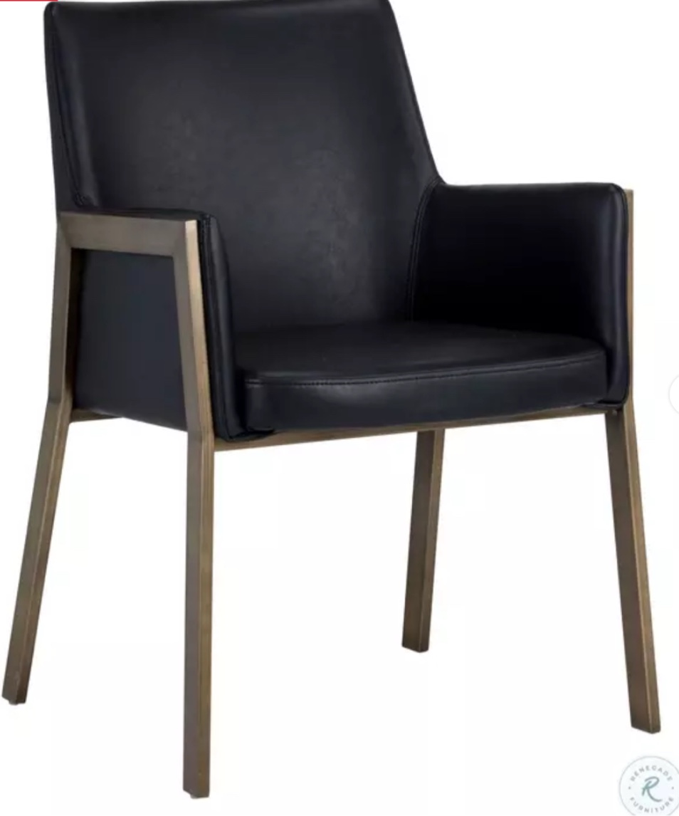 Bernadette Bravo Black Dining Arm Chair