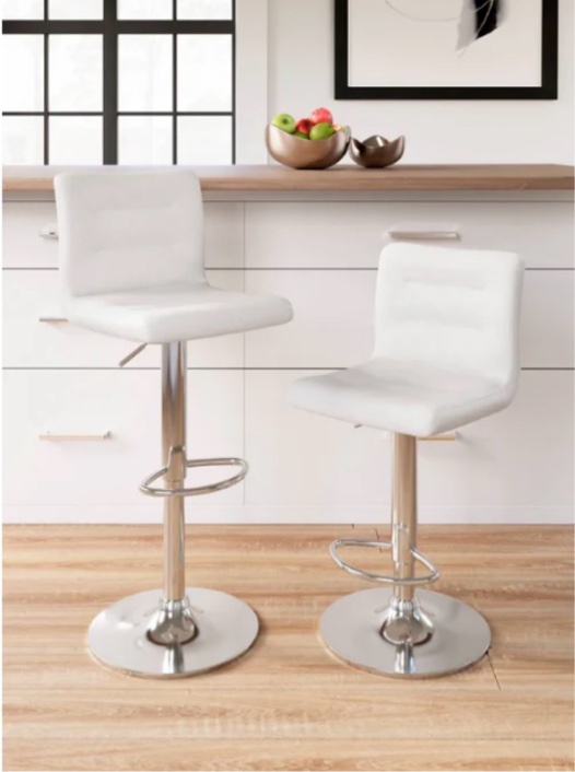 D121-730 White Swivel Barstool
