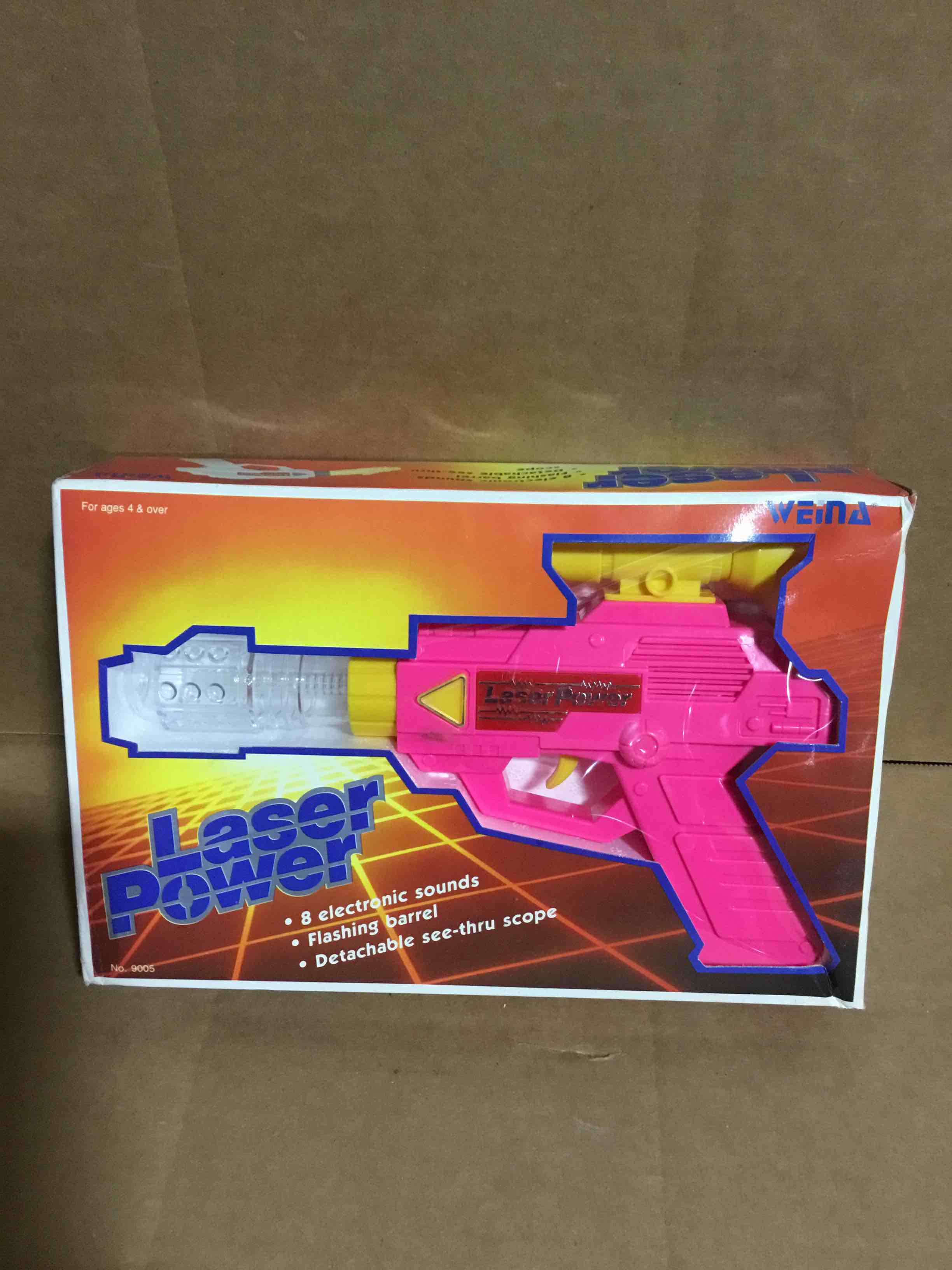 Condition photo showing New/Like New for Laser Power, 8 Electronic Sounds, Flashing Barrel, Detachable See-Thru Scope