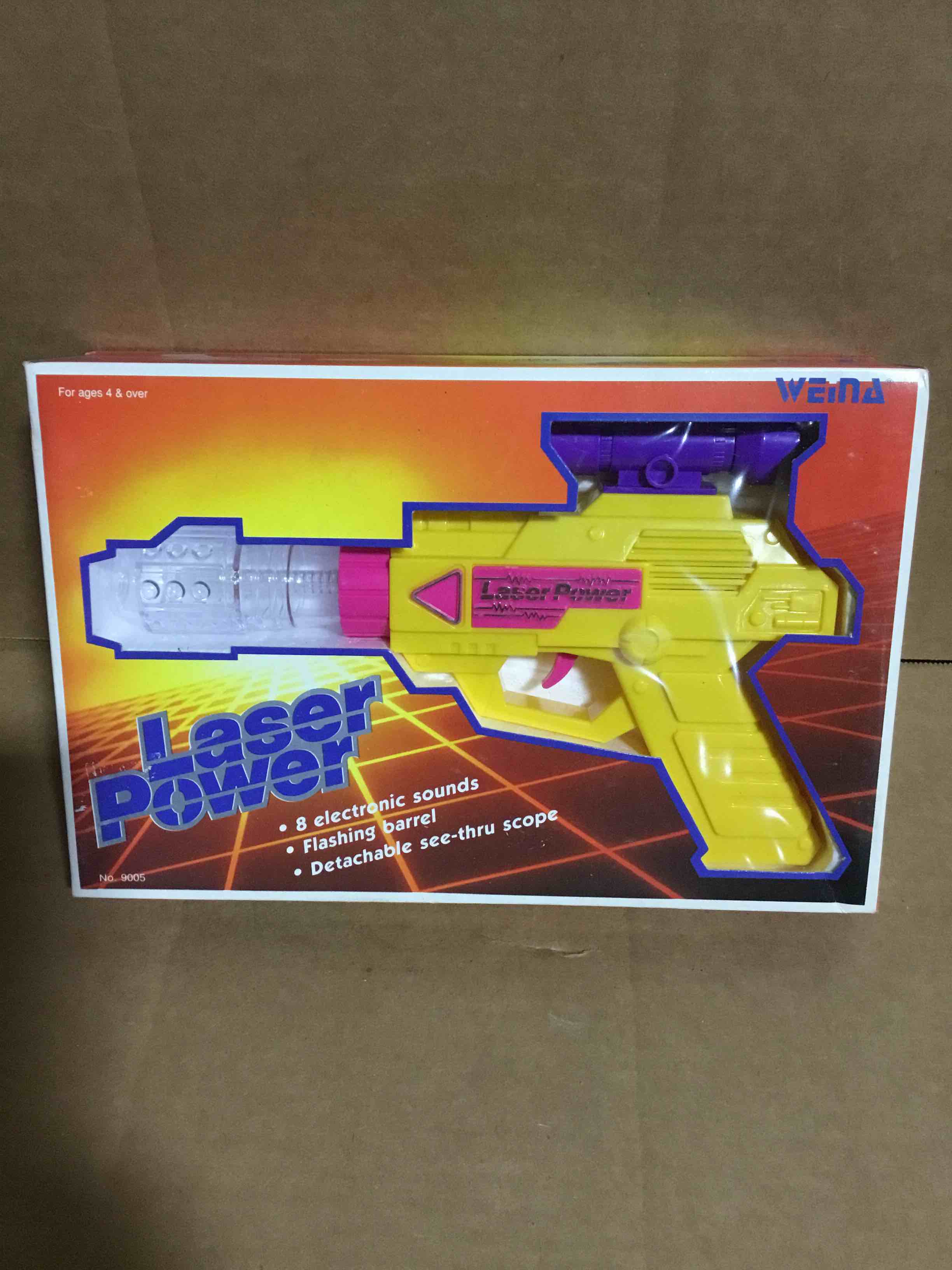 Laser Power, 8 Electronic Sounds, Flashing Barrel, Detachable See-Thru Scope