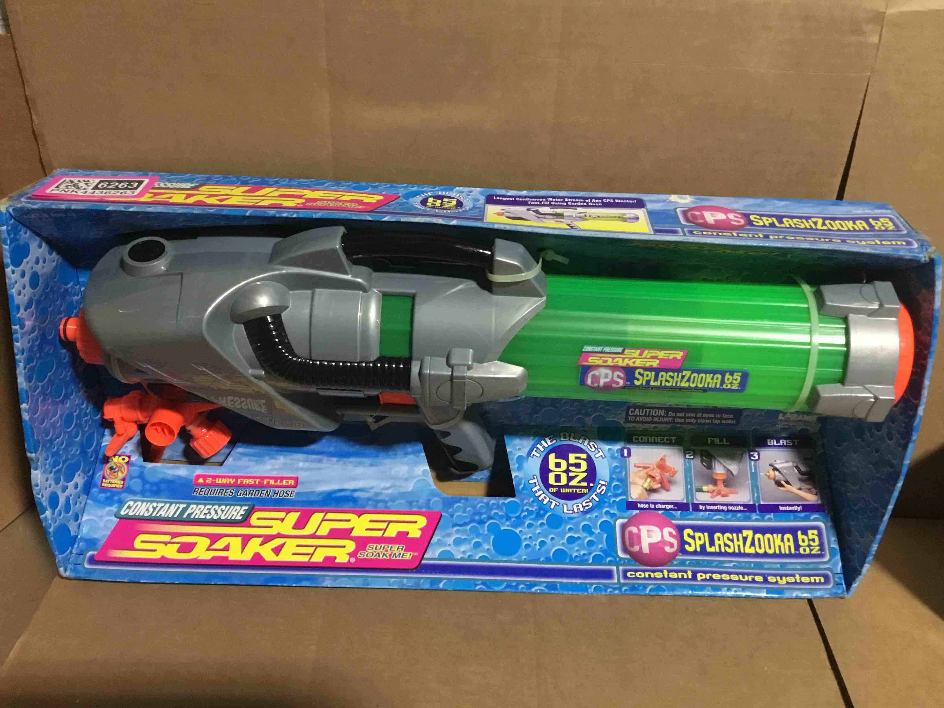 Vtg Larami Super Soaker Cps Splashzooka 65 Oz Water Squirt Gun Tested
