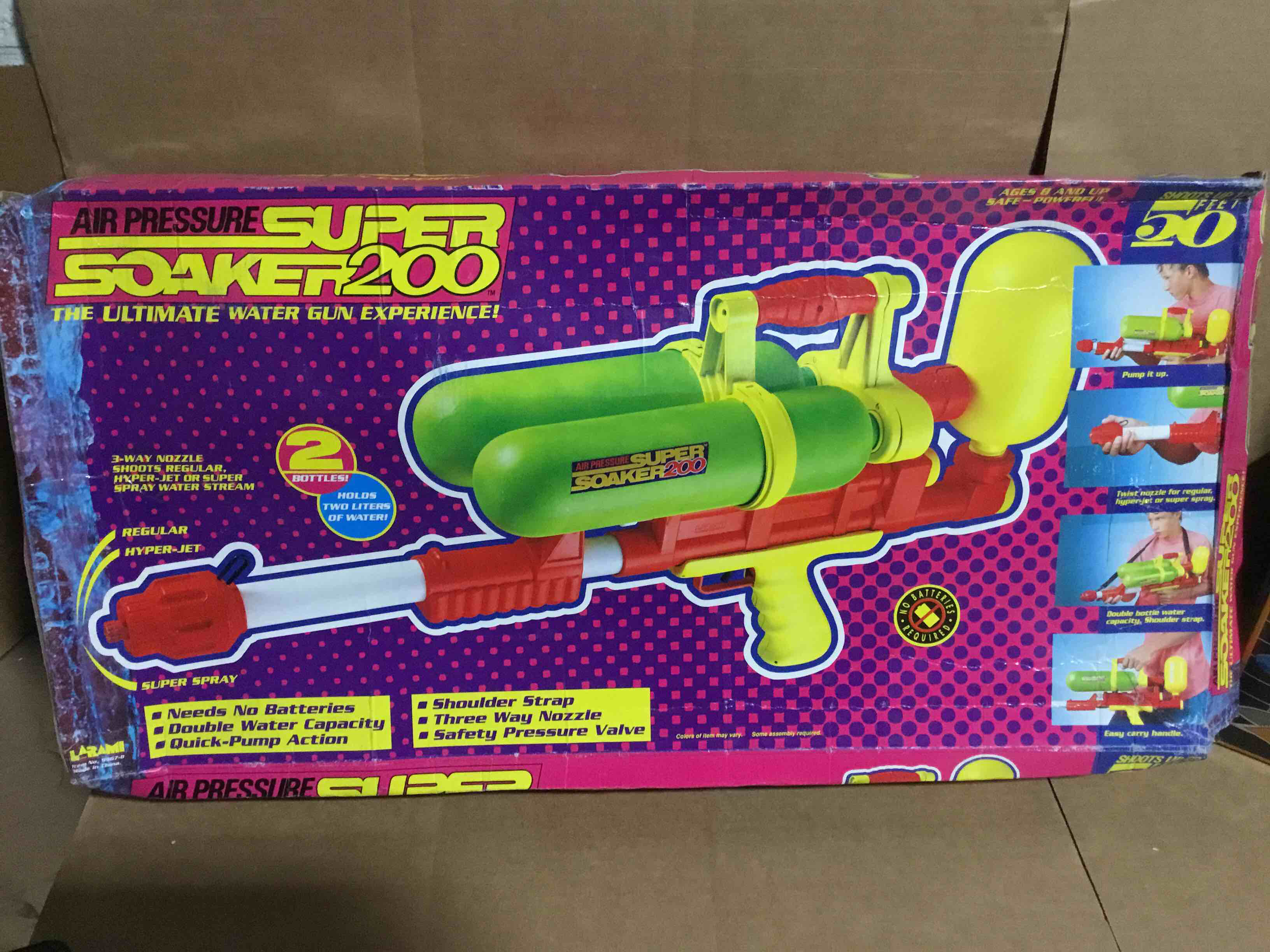 Condition photo showing New/Like New for Super Soaker 200 Extra Refill Tanks Vintage Green Two Canisters W Strap