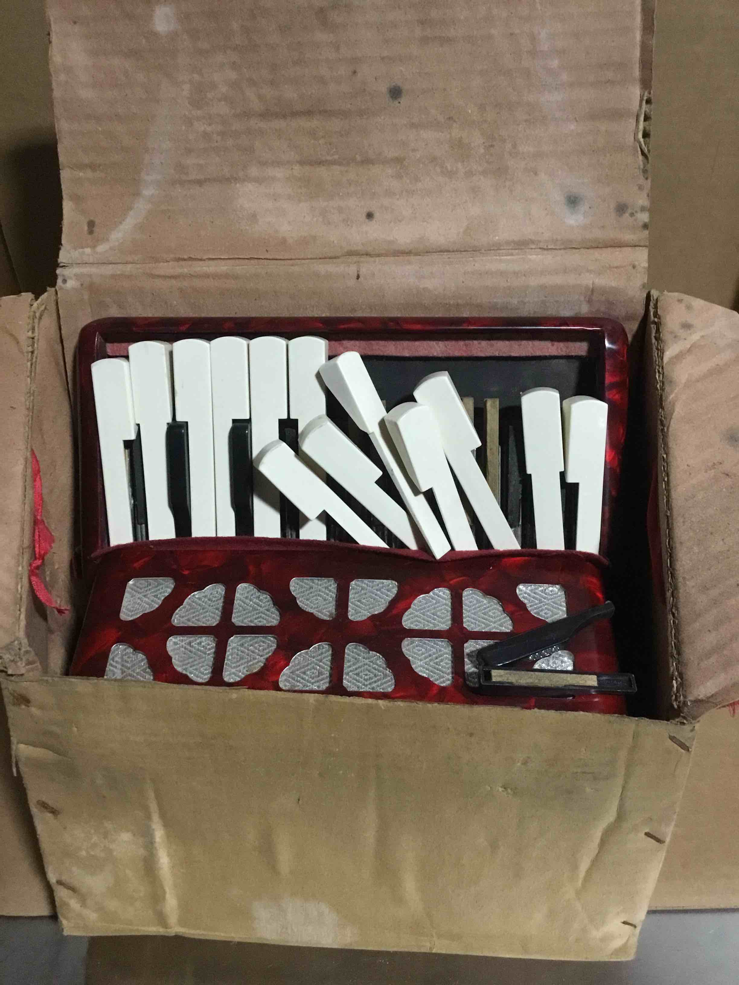 Condition photo showing As Is for Piano Accordion, Musical Instrument 