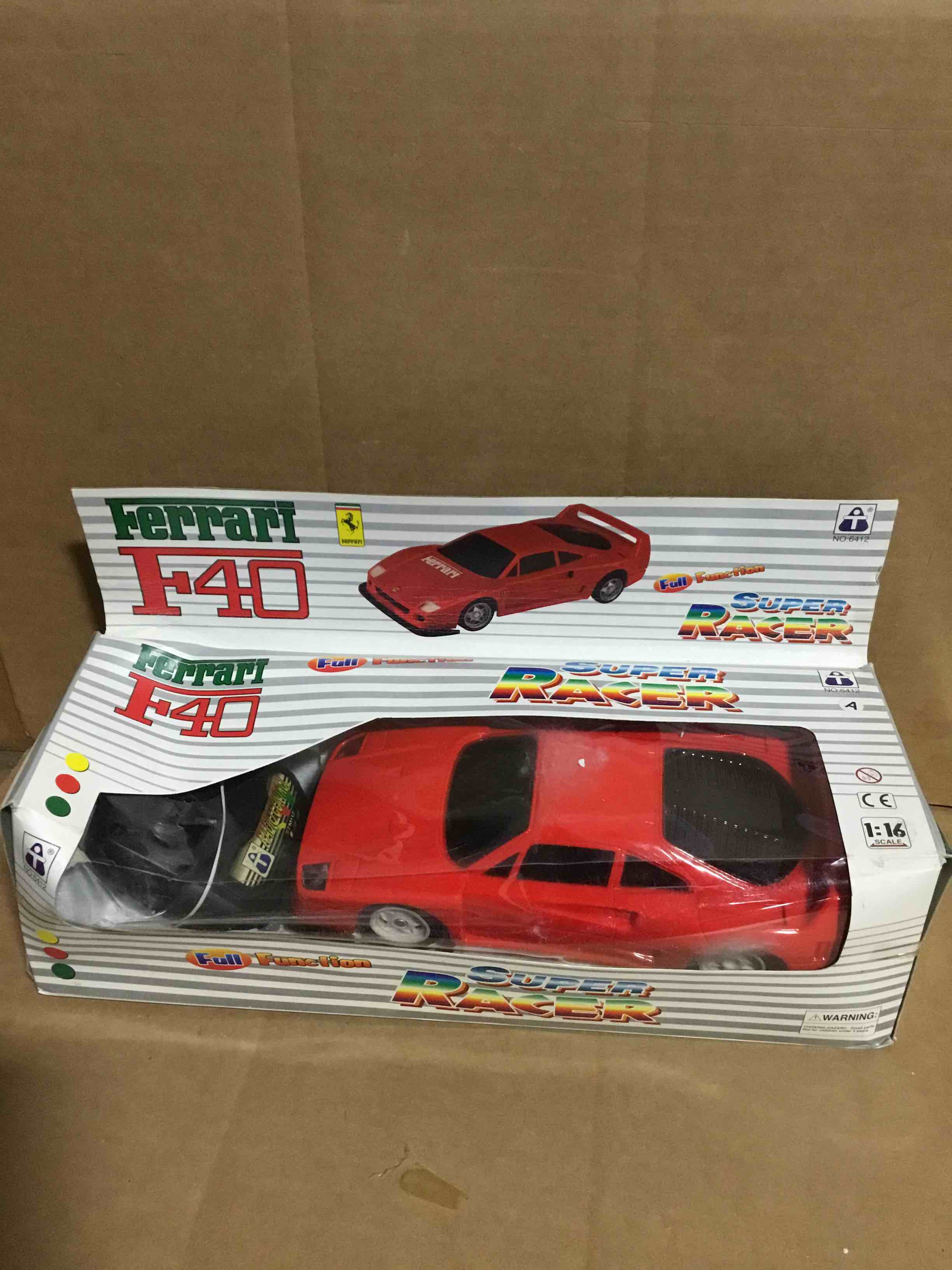 Condition photo showing New/Like New for Vintage 90s Ferrari F40 Car R/C Battery Operated 