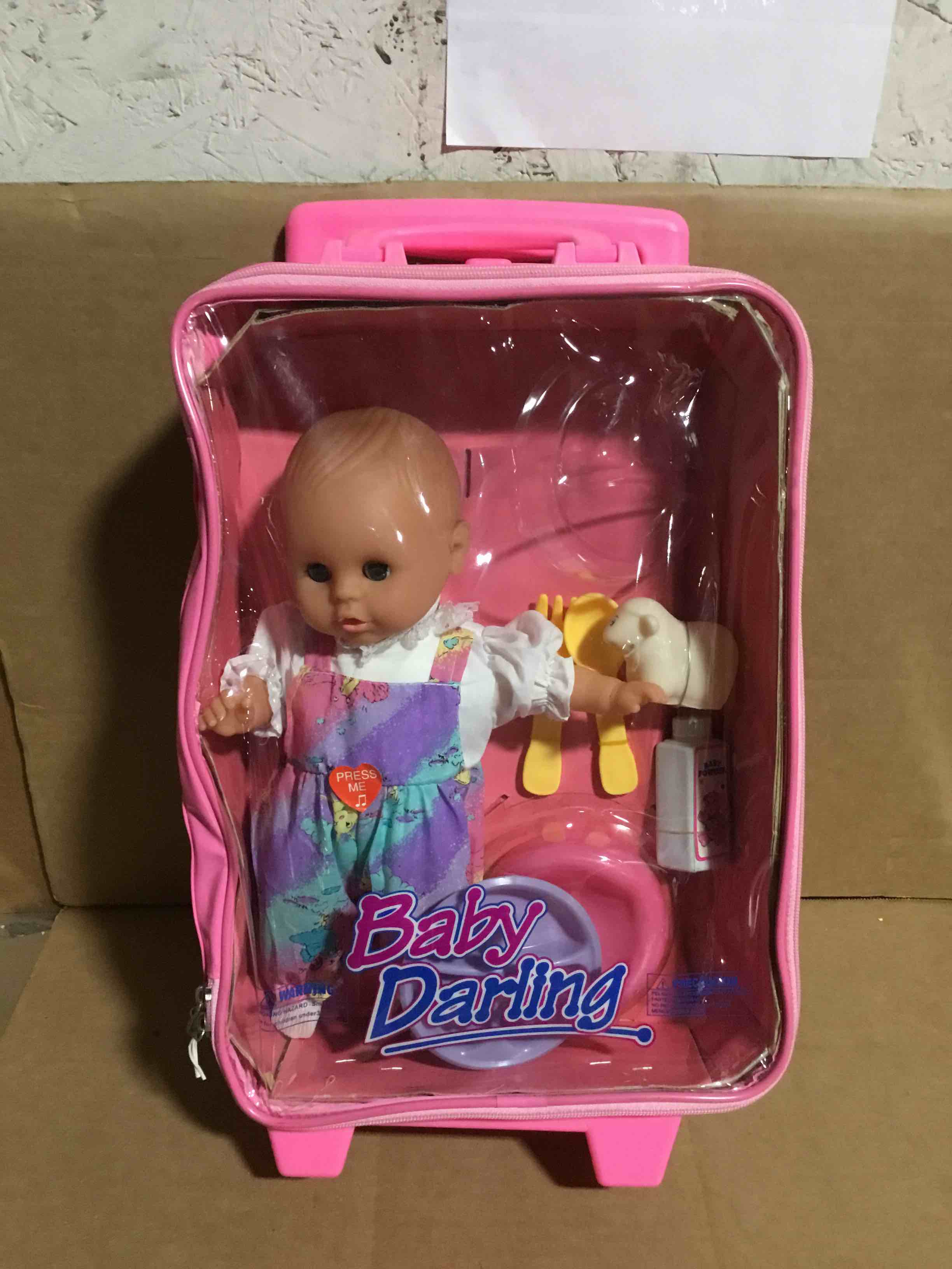 Condition photo showing Good Condition for Baby Darling Doll with Traveling Suitcase for girls 
