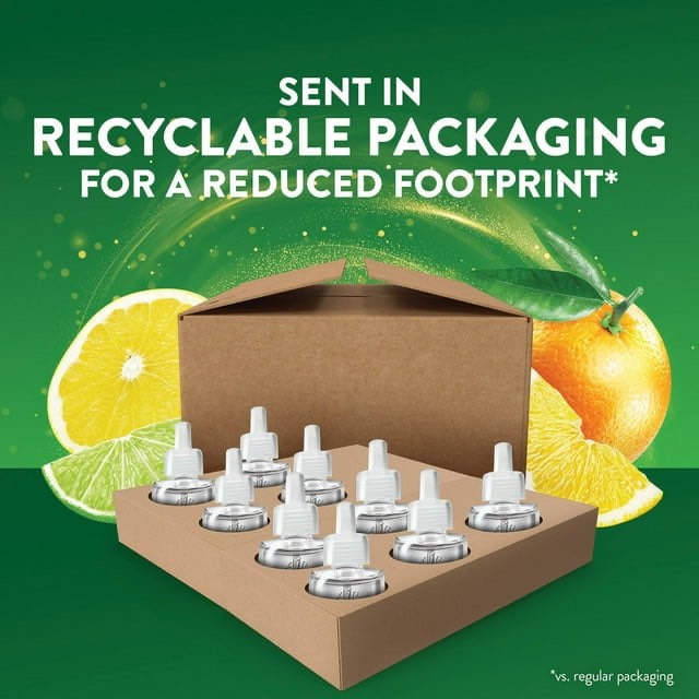 Air Wick Plug In Scented Oil Air Freshener Refills, Bright Citrus, 9 refills 