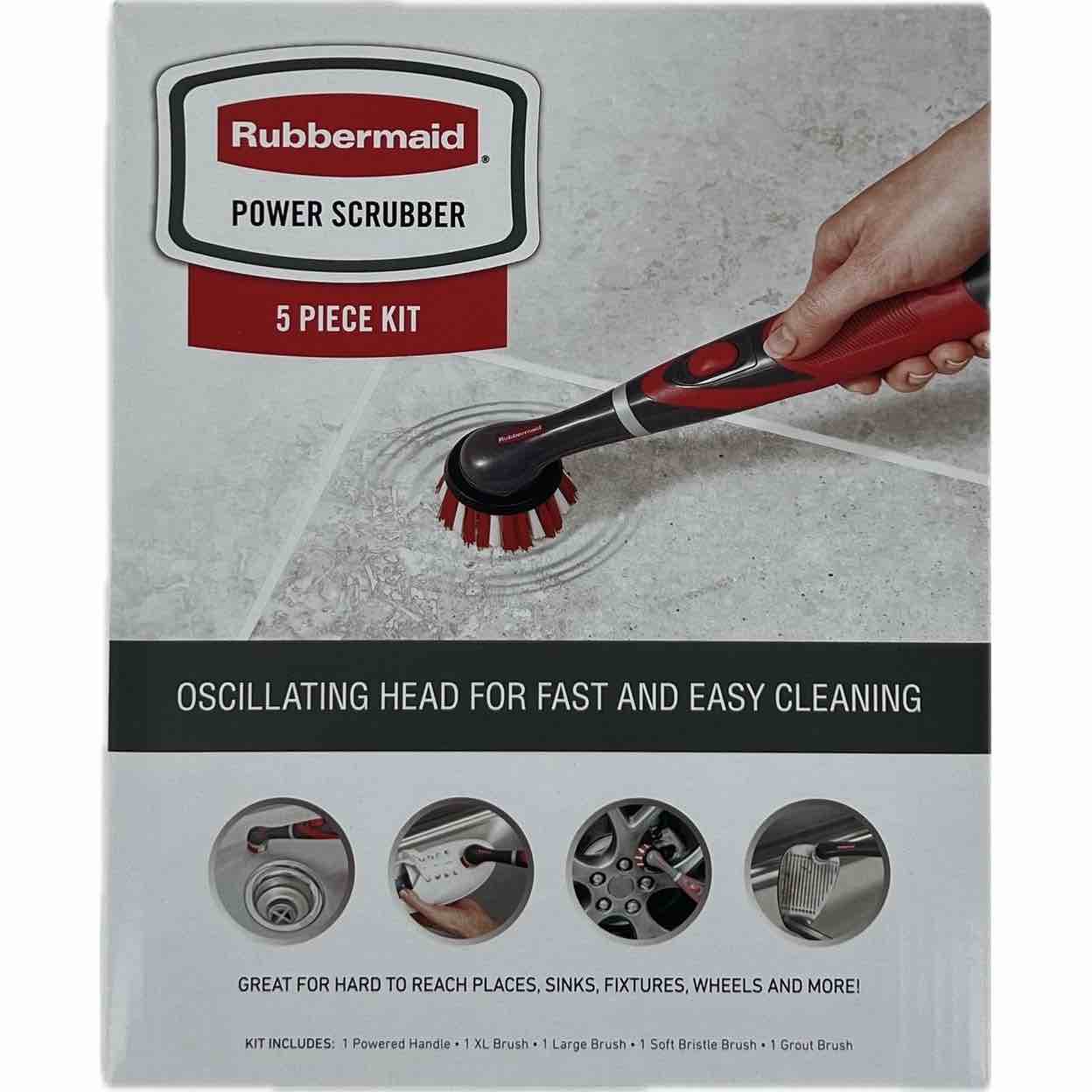 Rubbermaid Power Scrubber Battery Operated 5 Piece Kit