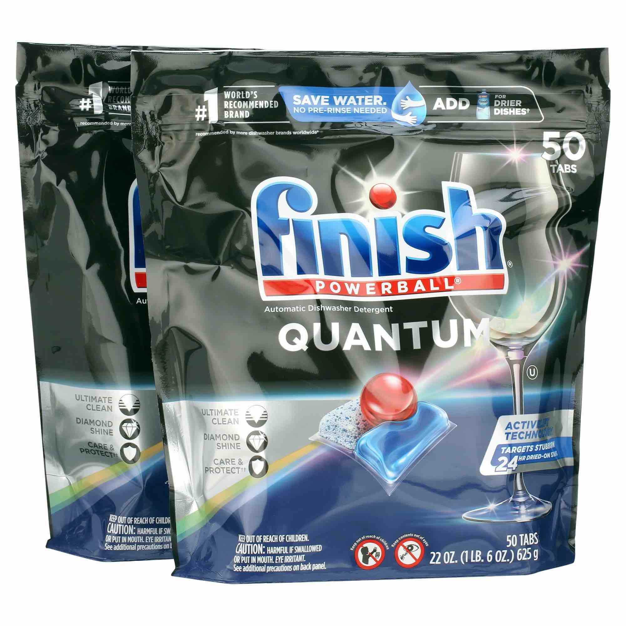 Finish Powerball Quantum Dishwasher Detergent  50 Tabs (Pack of 2)