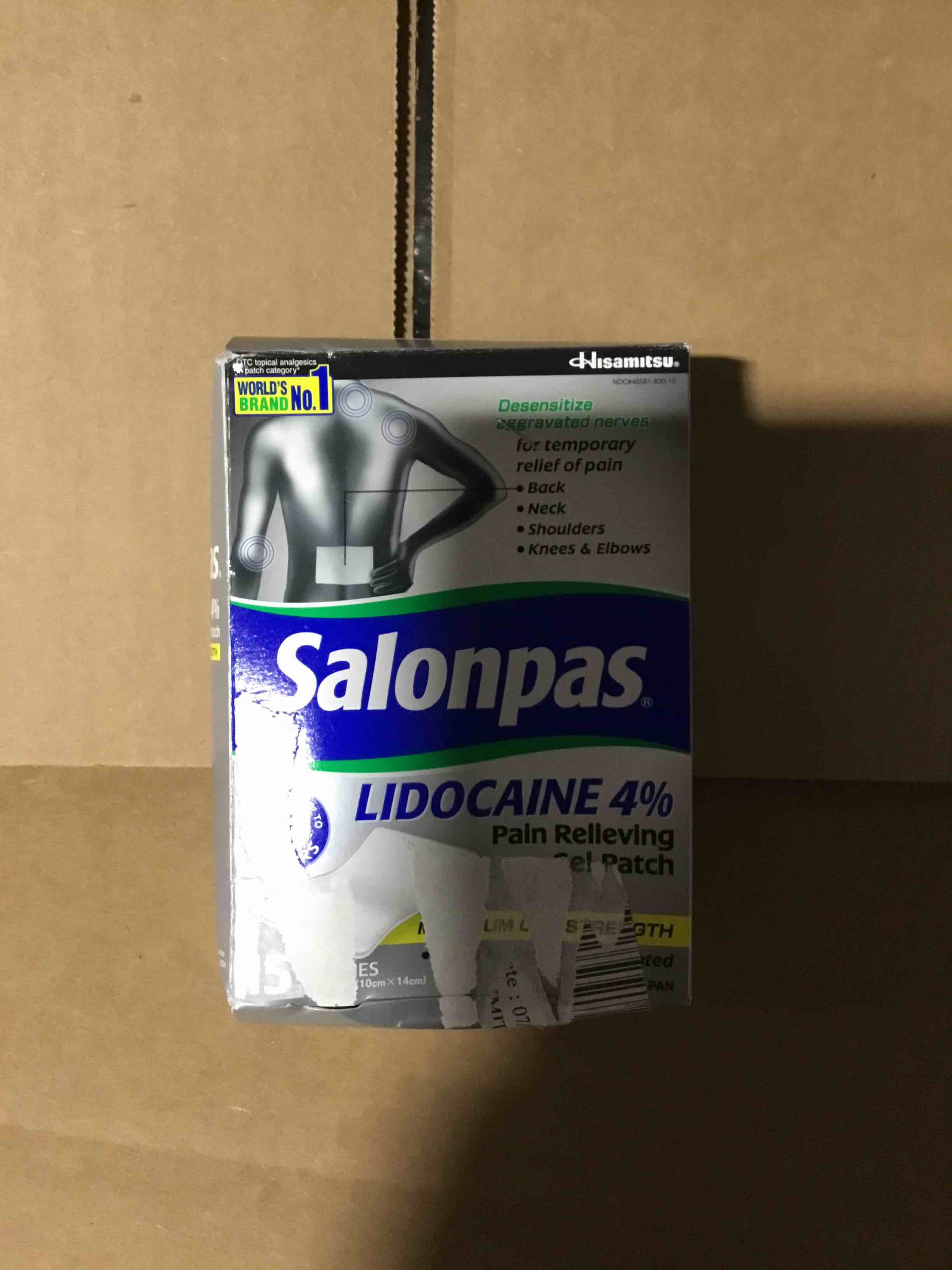 Condition photo showing New/Like New for Salonpas LIDOCAINE Pain Relieving Maximum Strength Gel 15Patch