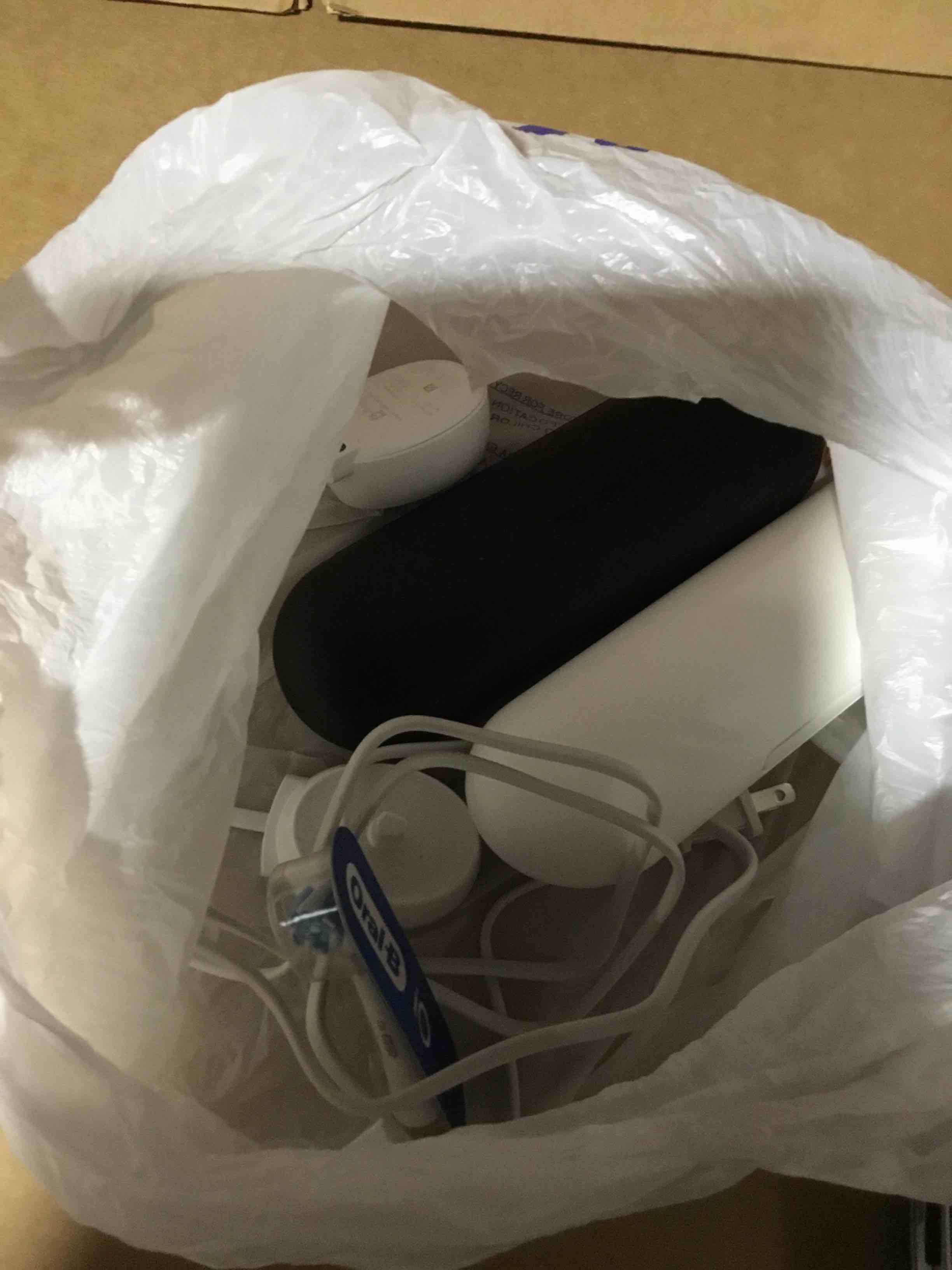 Condition photo showing As Is for Oral-B iO Series 2 Electric Toothbrush, Pure White & Night Black, 2 Ct, 3 Heads