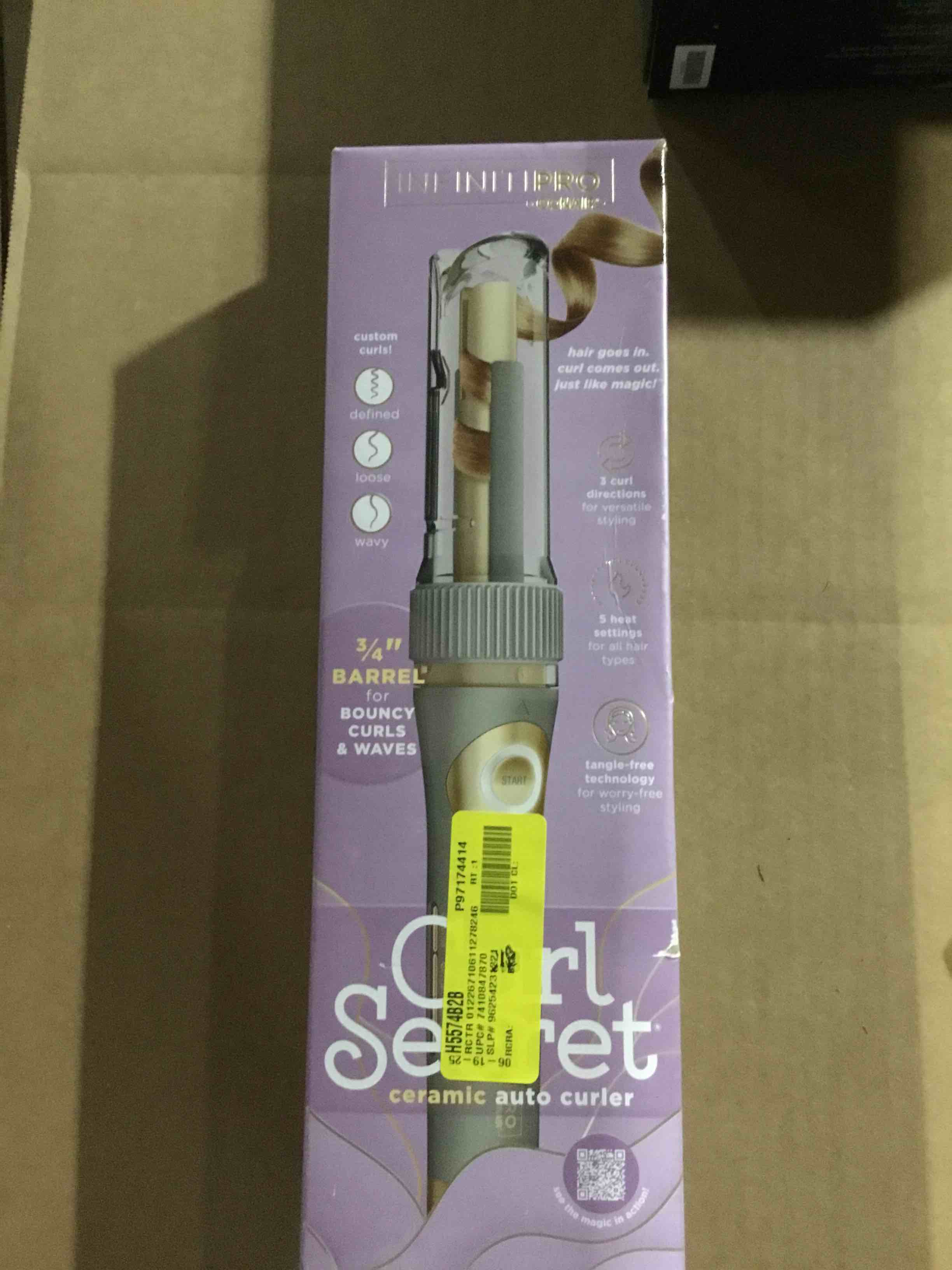 Condition photo showing New/Like New for Conair - InfinitiPRO Curl Secret 2.0 Ceramic Curling Iron - Gray