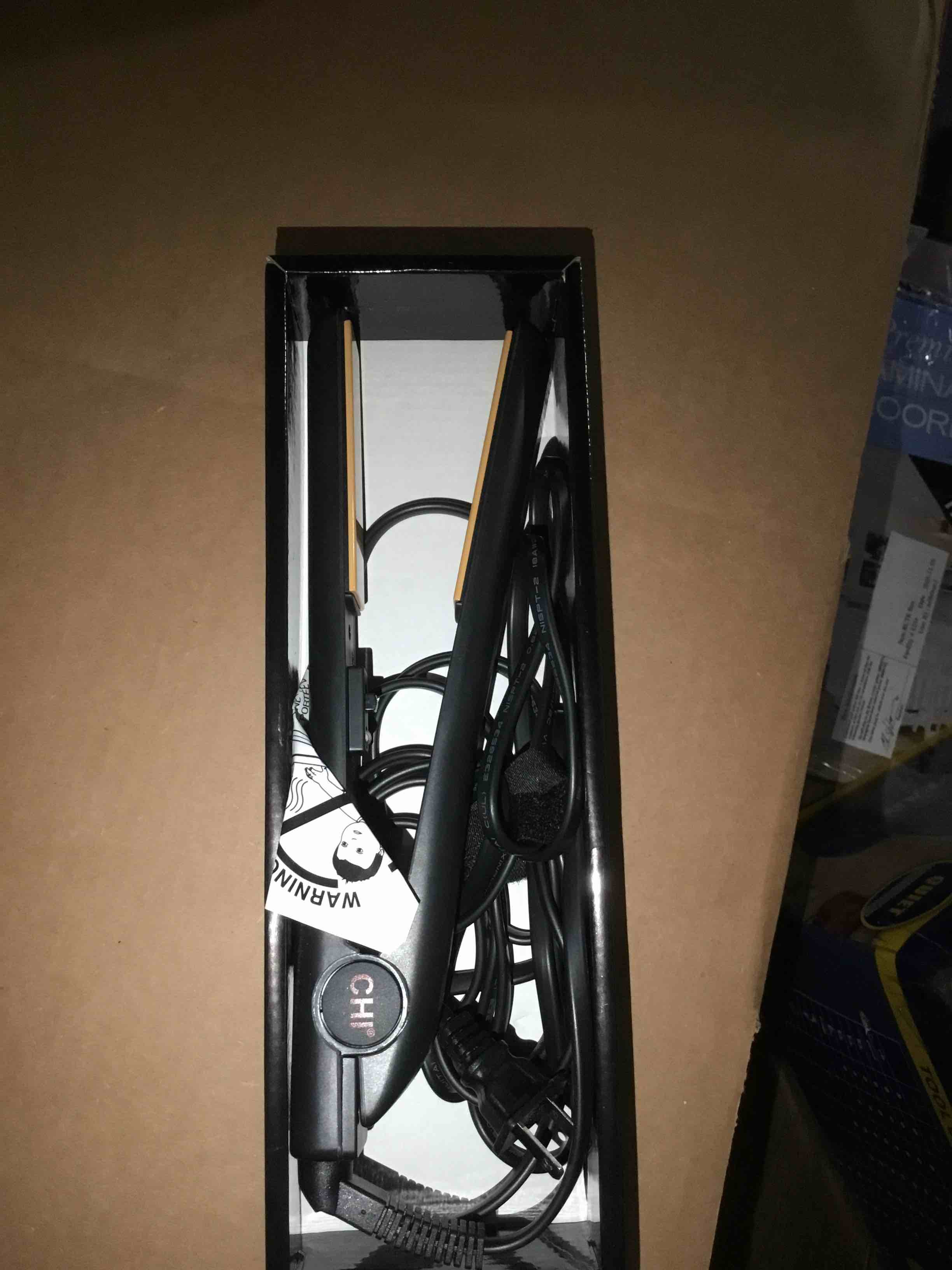 Condition photo showing New/Like New for CHI Original Ceramic Flat Iron, Straightener For A Smooth Finish, Ceramic Floating Plates, Quick Heat Up, Analog On/Off Switch, 1" Black
