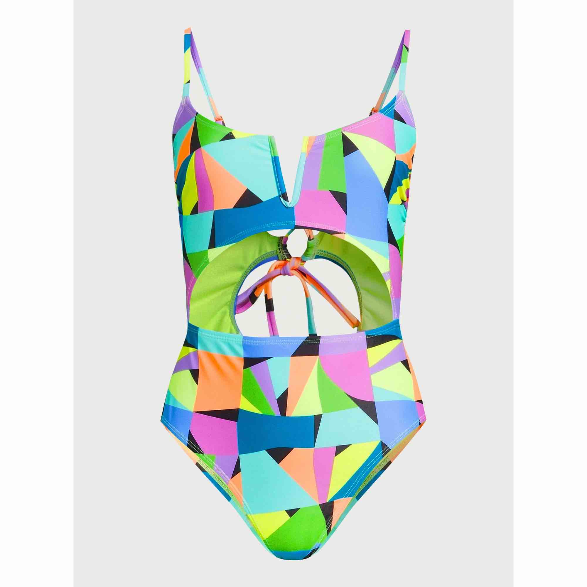 No Boundaries Women's Cutout V-Wire One-Piece Swimsuit, Size M