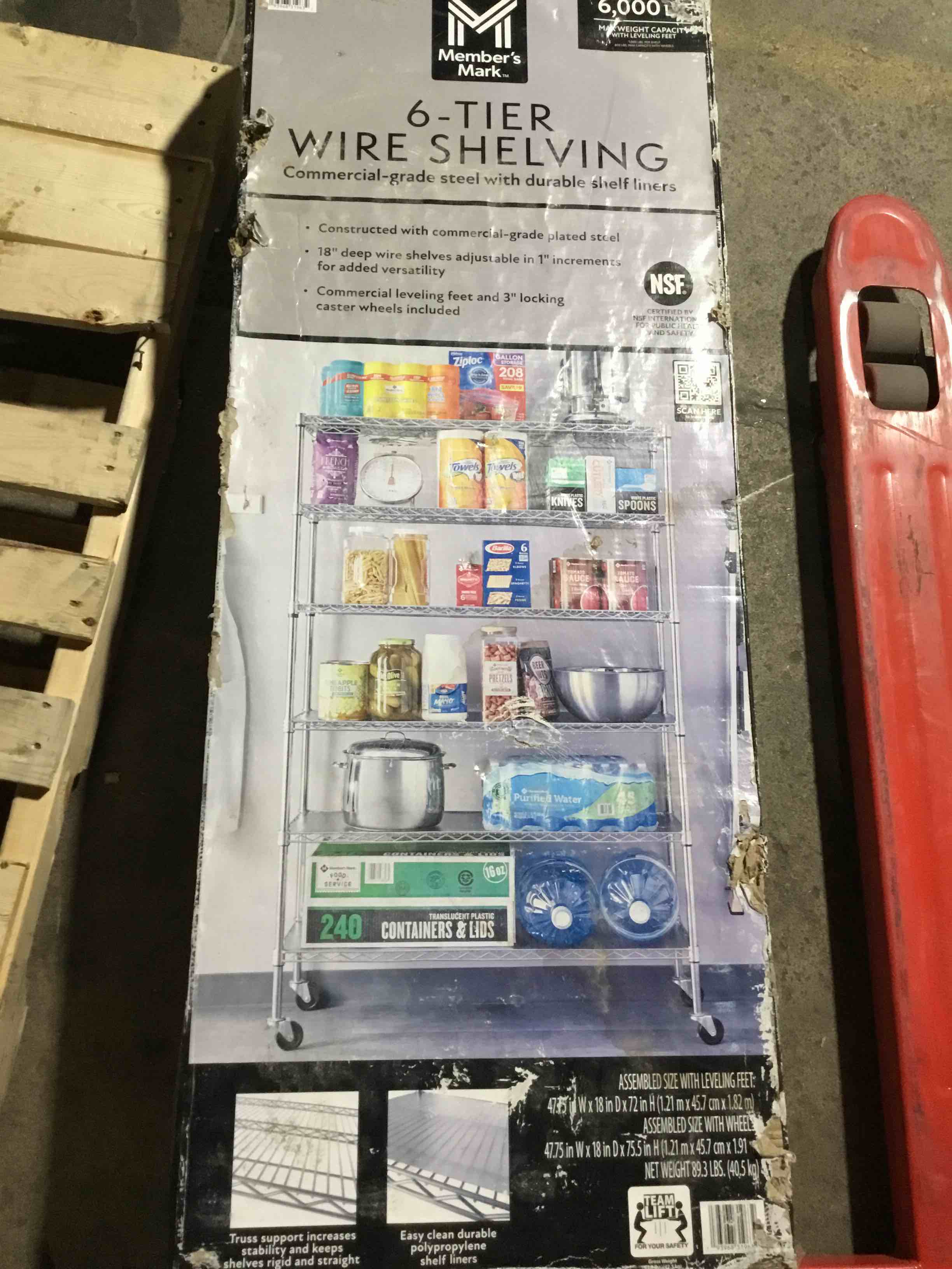 Condition photo showing Good Condition for Member's Mark 6-Tier NSF Heavy Duty Wire Shelving, 47.75" W x 18" D x 75.5" H