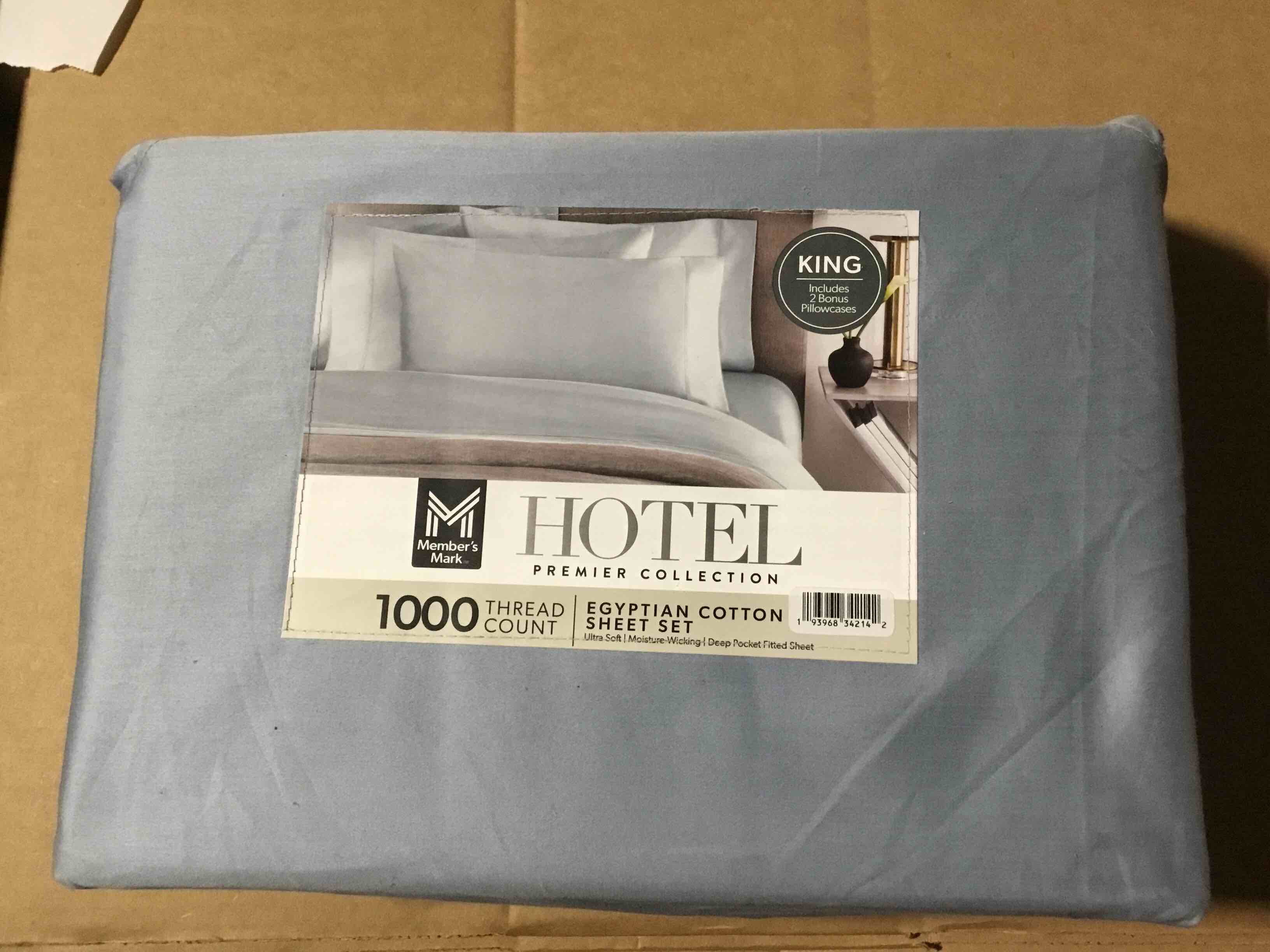 Condition photo showing New/Like New for Member’s Mark Hotel Premier Collection 700-Thread-Count Solid Egyptian Cotton Sheet Set, King Size