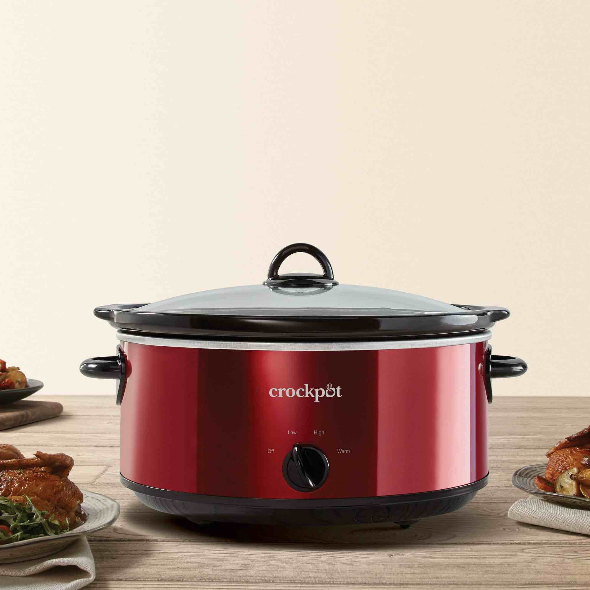 Condition photo showing New/Like New for Crockpot 7-Quart Manual Slow Cooker  Red Stainless Steel